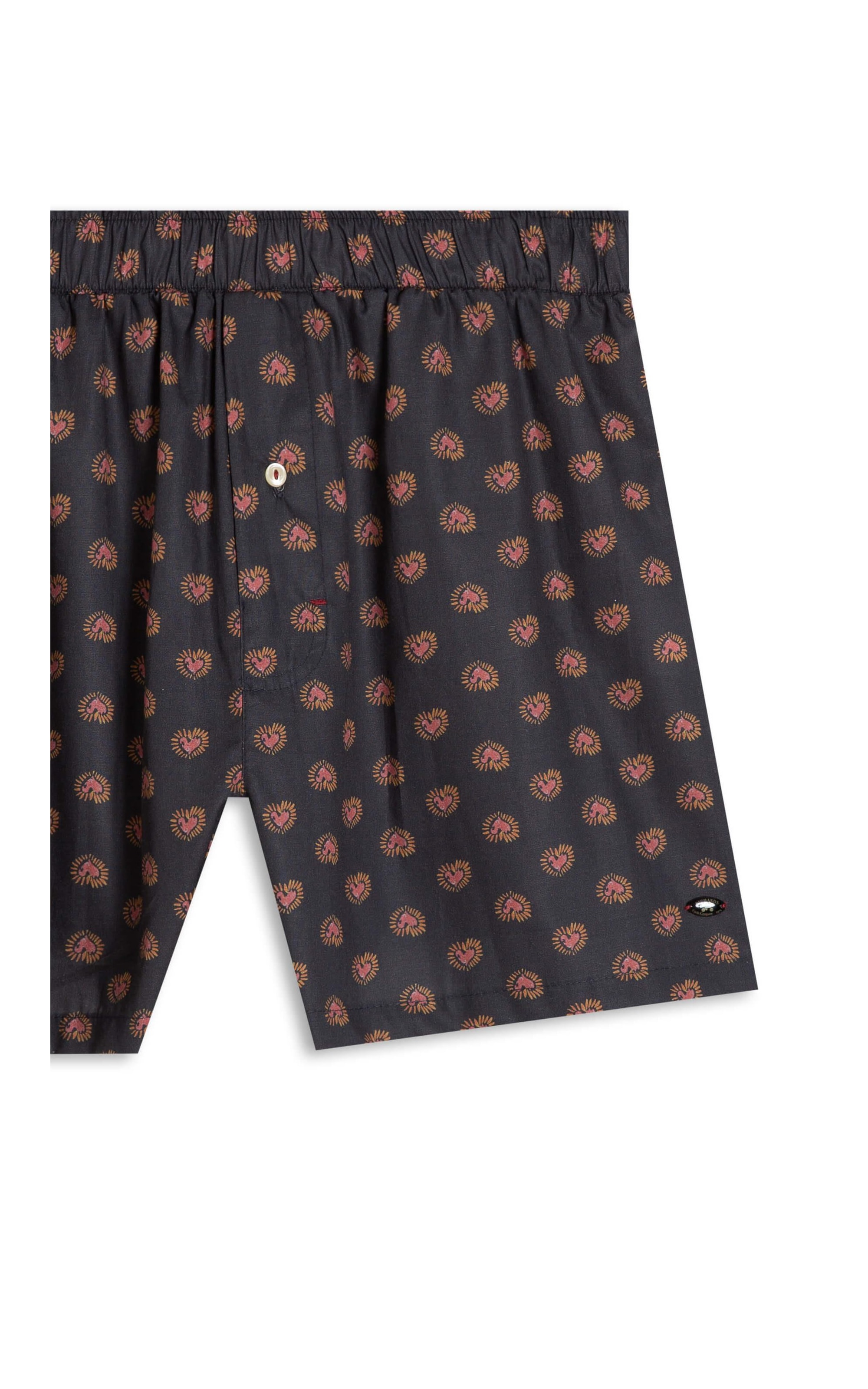 Boxer Algodao Hearts Charcoal