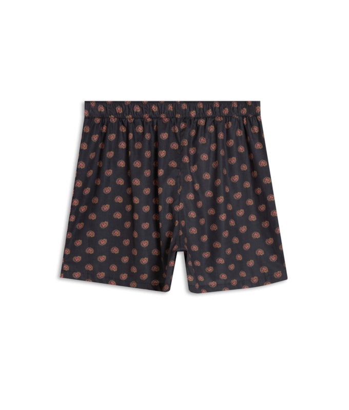 Boxer Algodao Hearts Charcoal
