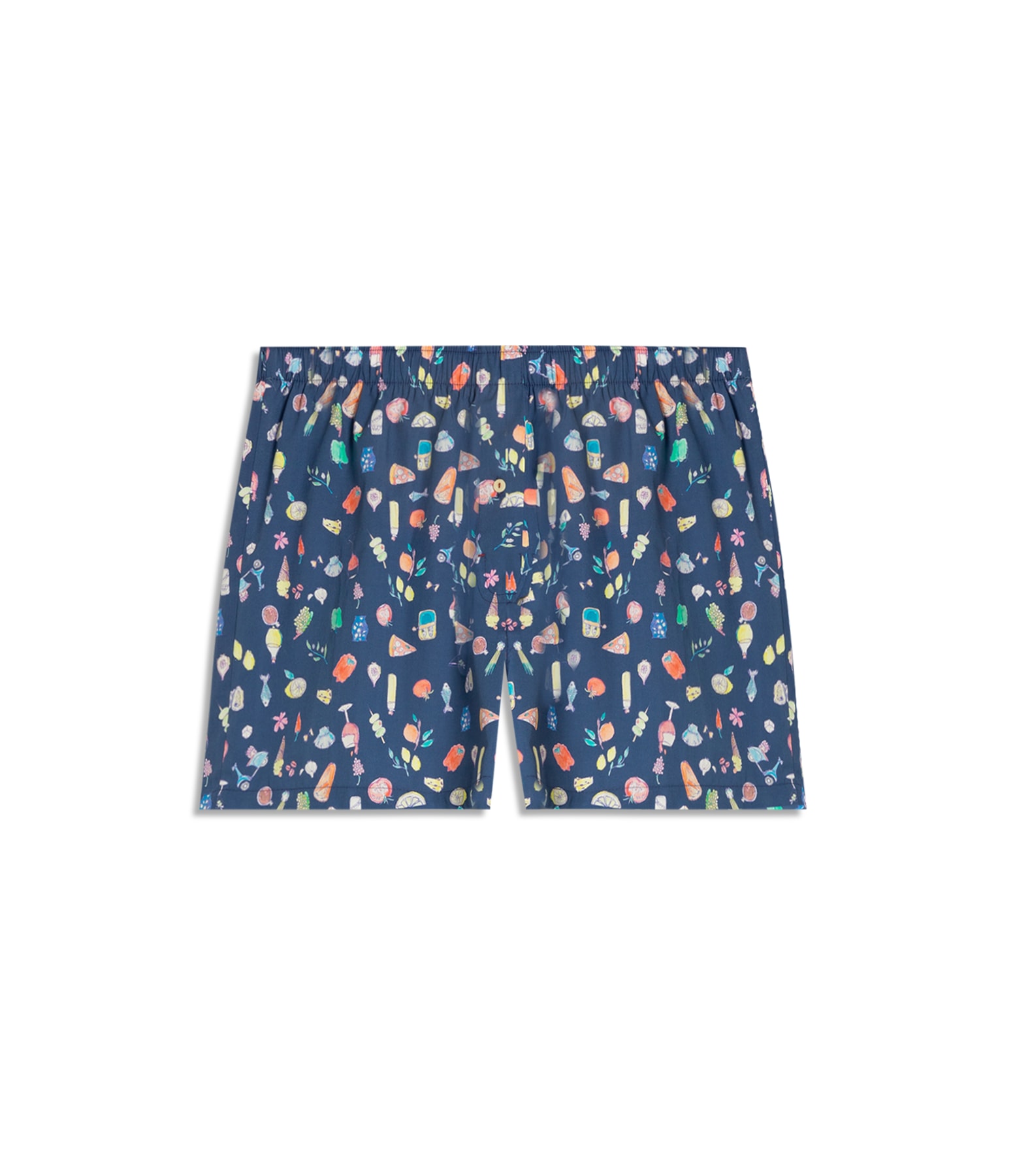 Boxer Algodao Icones Marinho