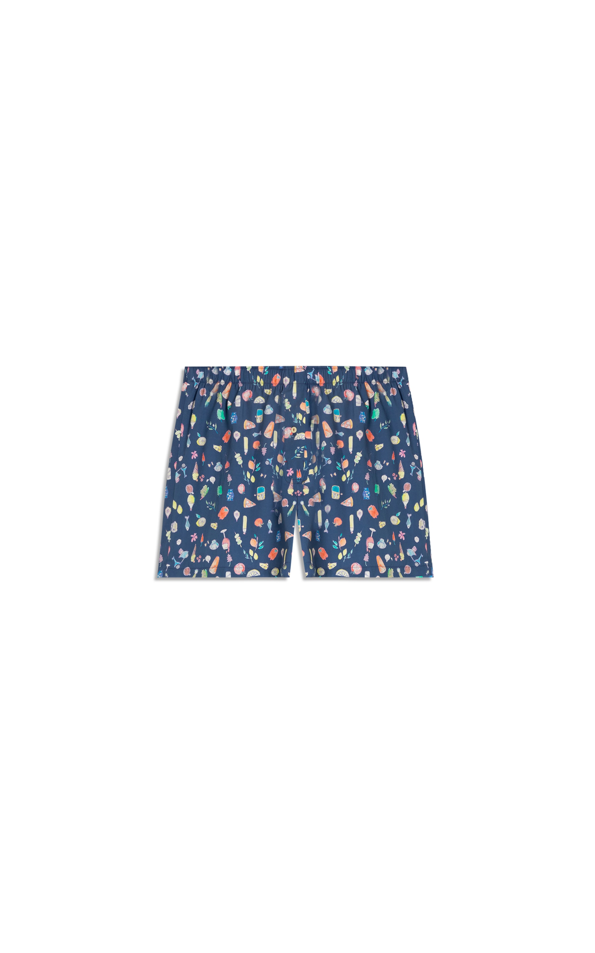 Boxer Algodao Icones Marinho