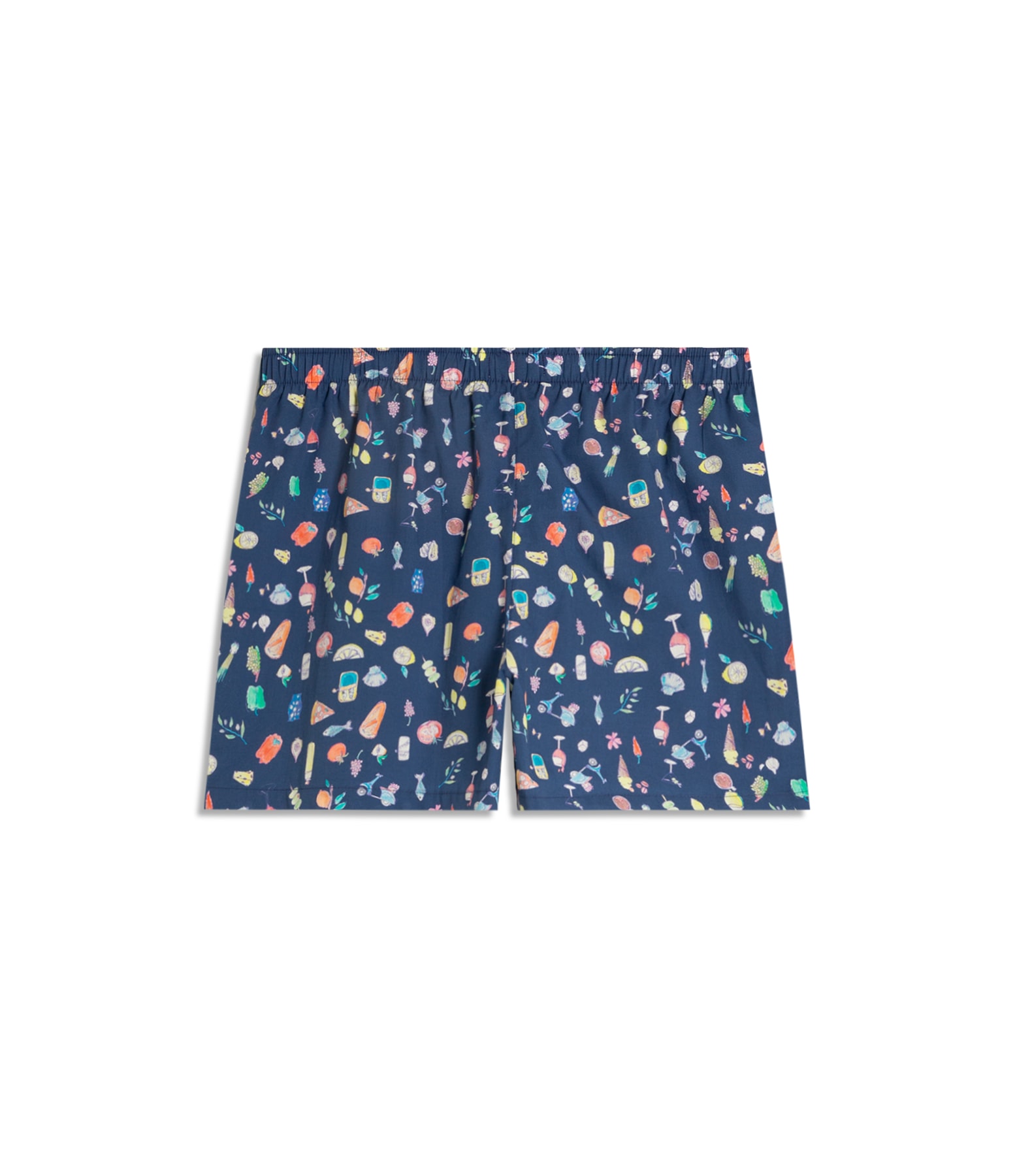 Boxer Algodao Icones Marinho