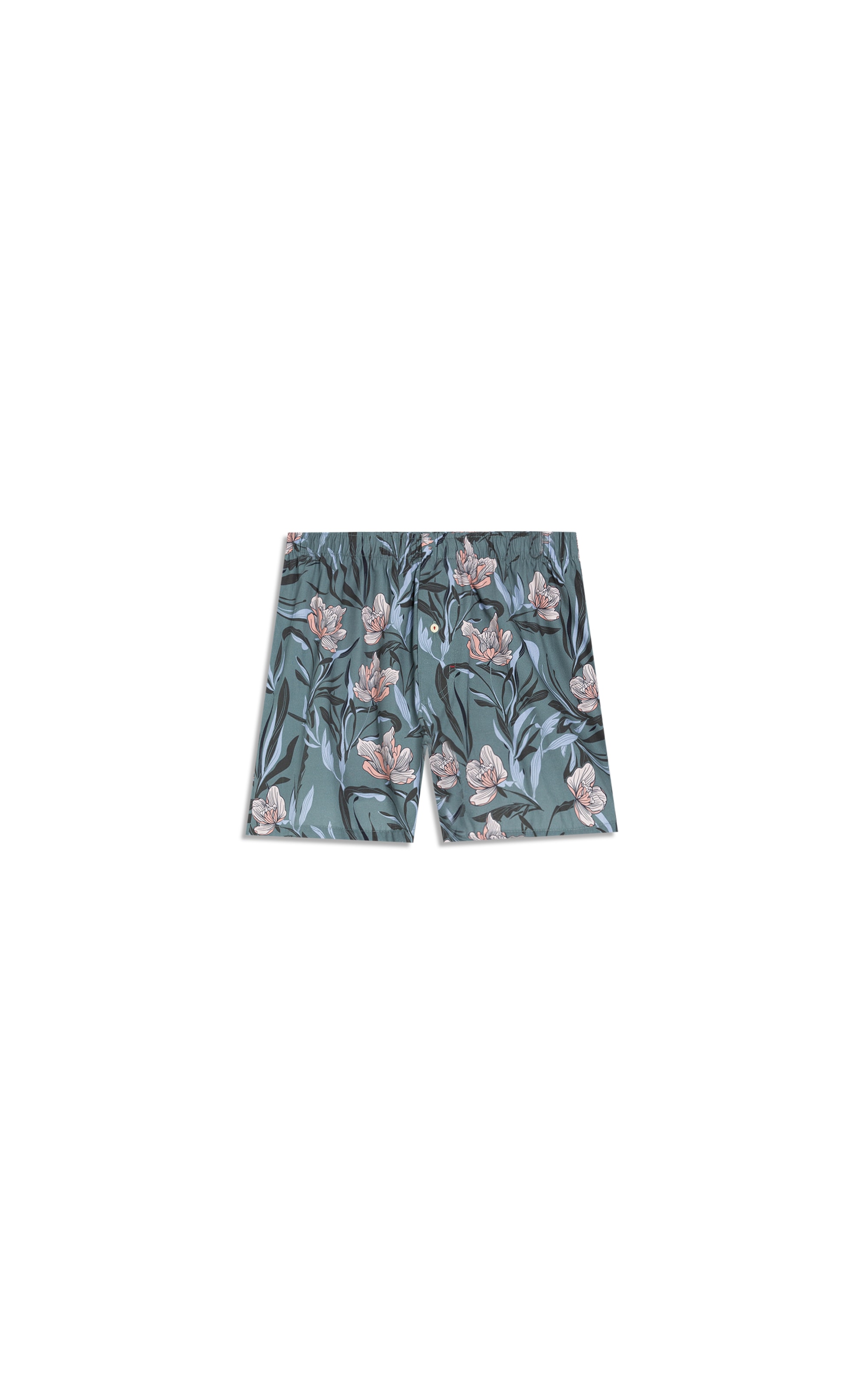 Boxer Algodão Malibu Floral Areia