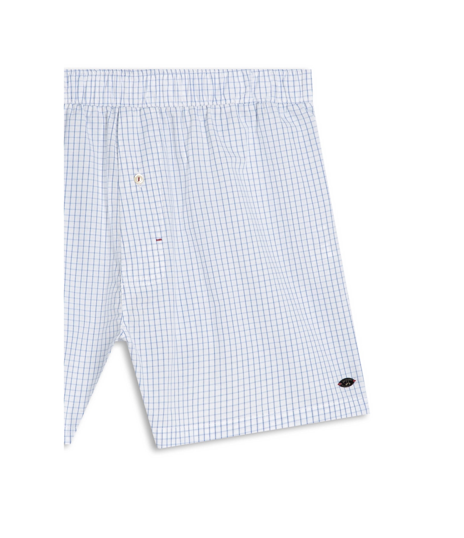 Boxer Algodao Plaid Branco