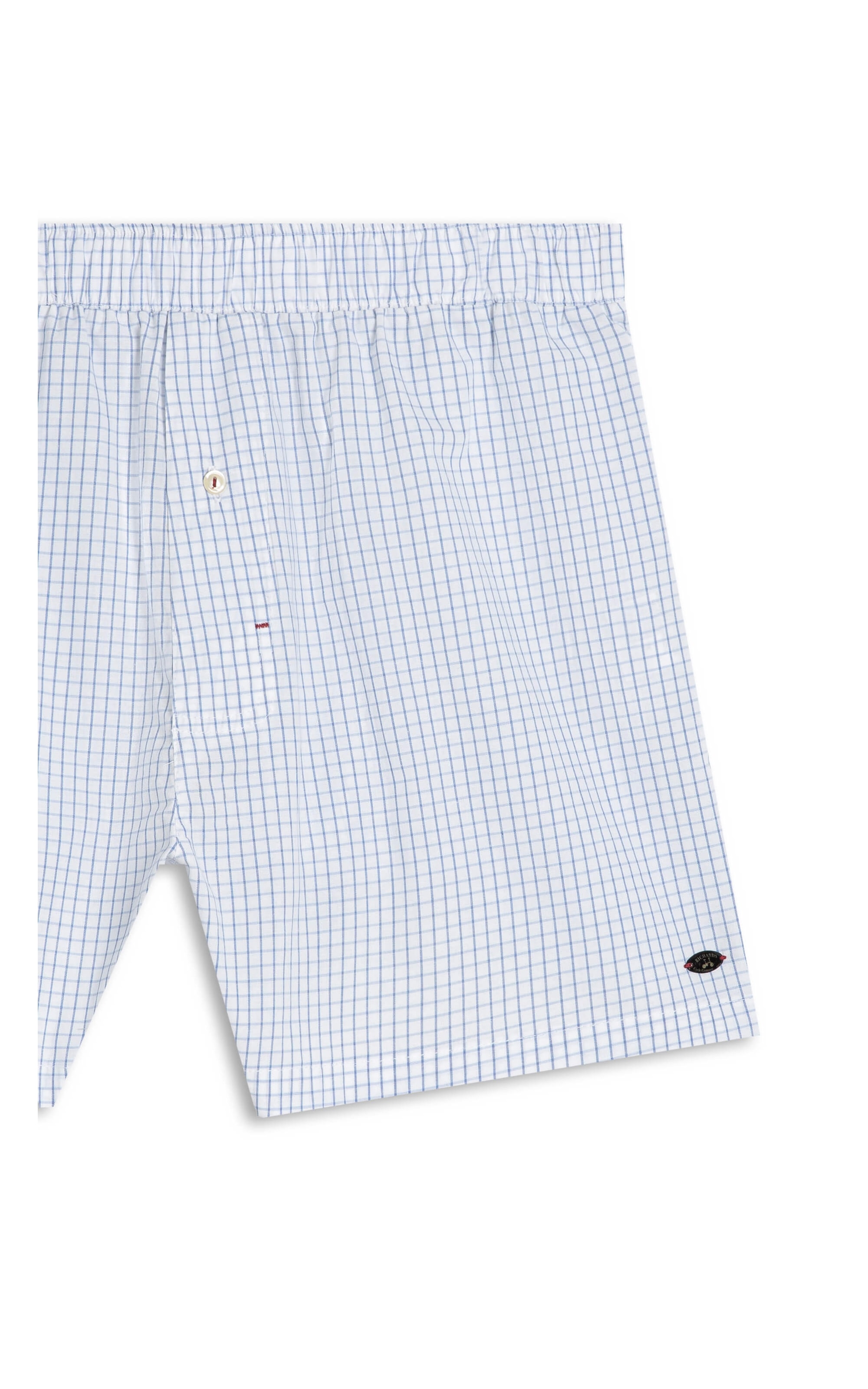 Boxer Algodao Plaid Branco