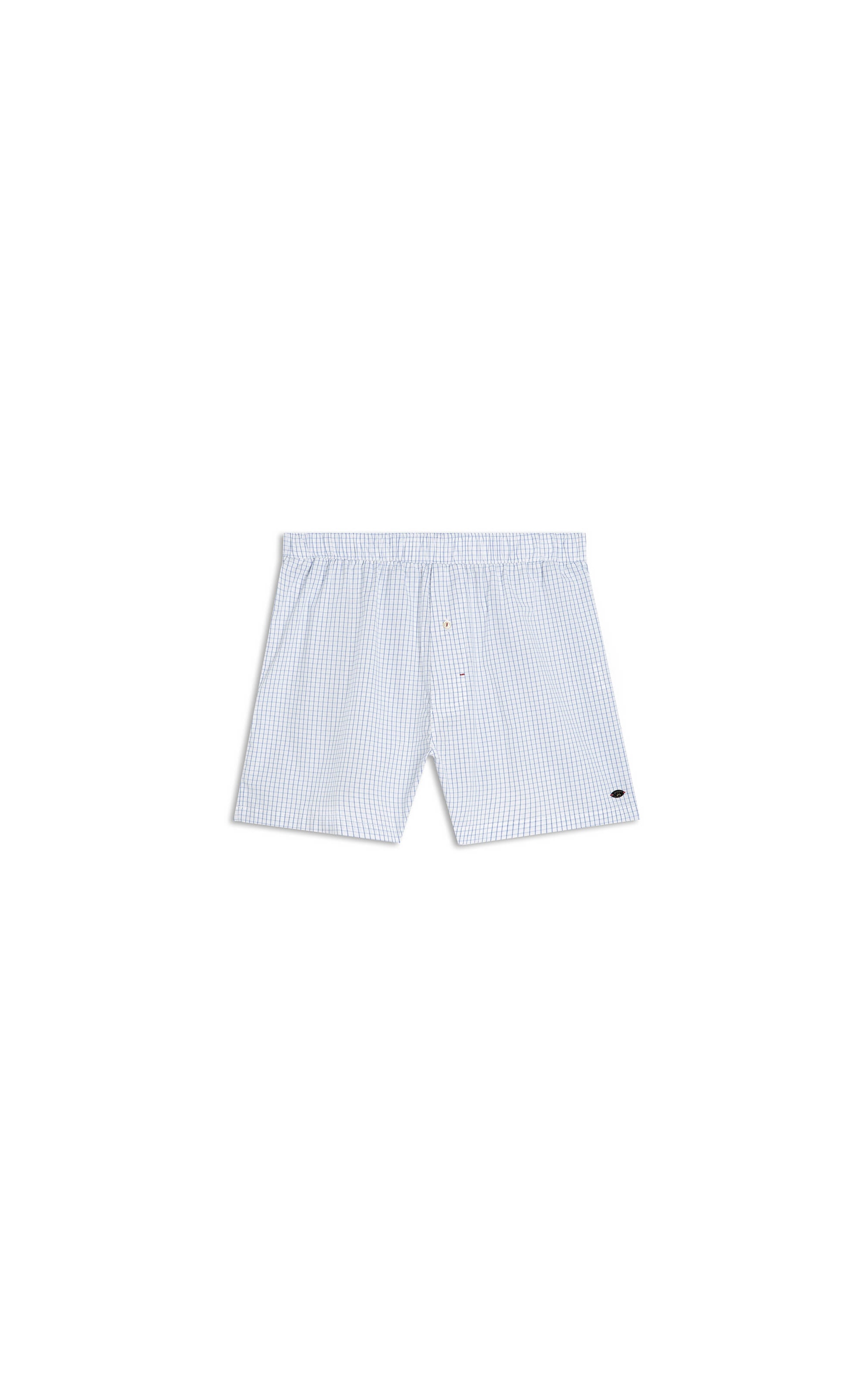 Boxer Algodao Plaid Branco