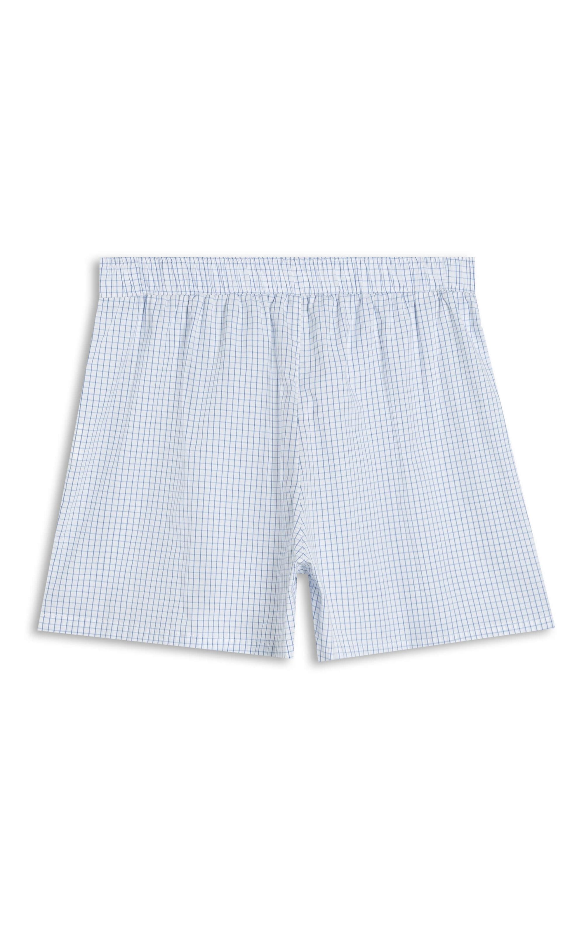 Boxer Algodao Plaid Branco