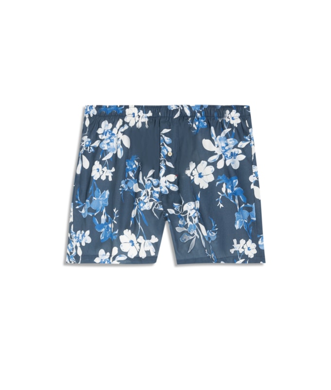 Boxer Algodão Sphere Flower Marinho