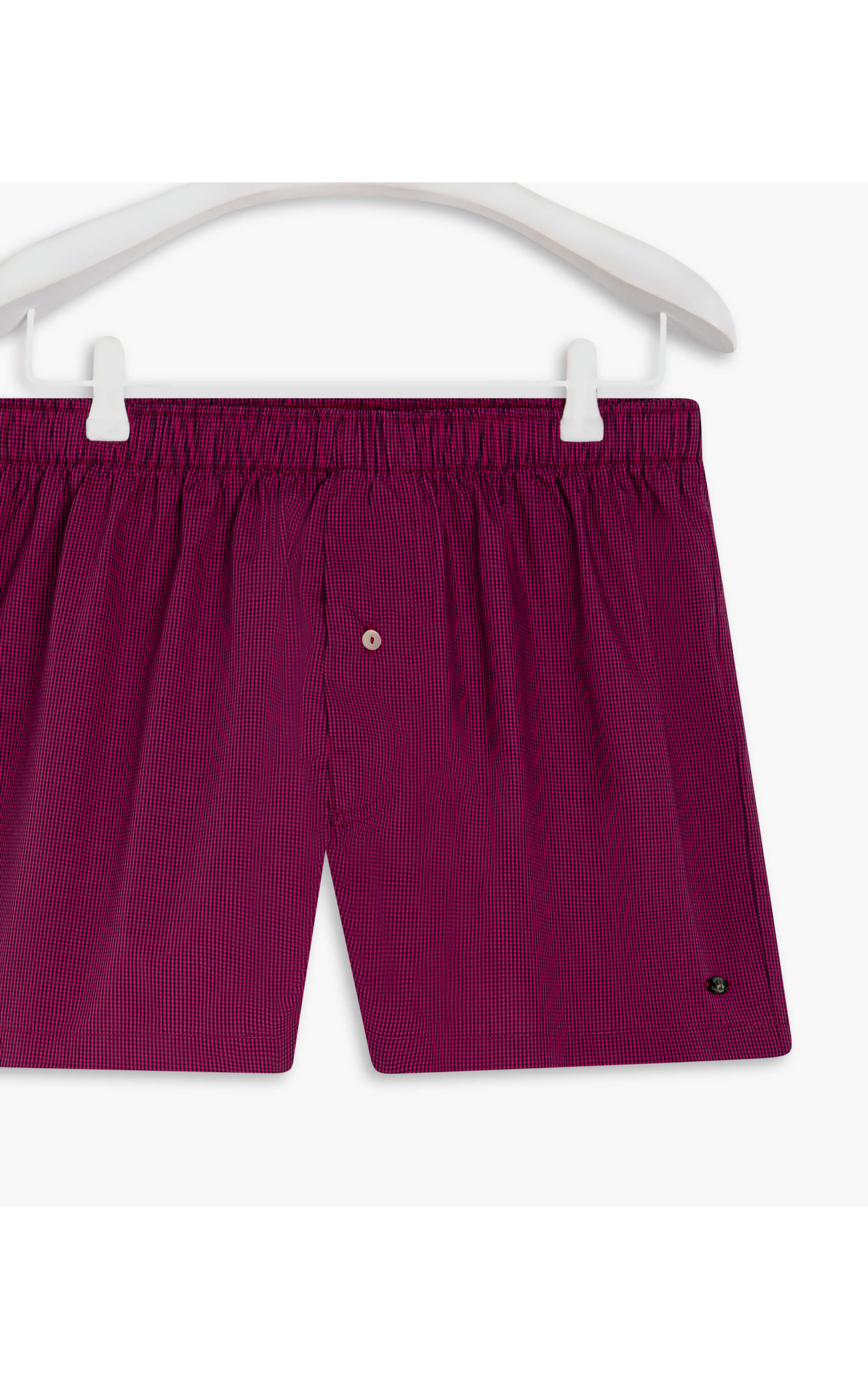 Boxer Algodão Vichy Fucsia