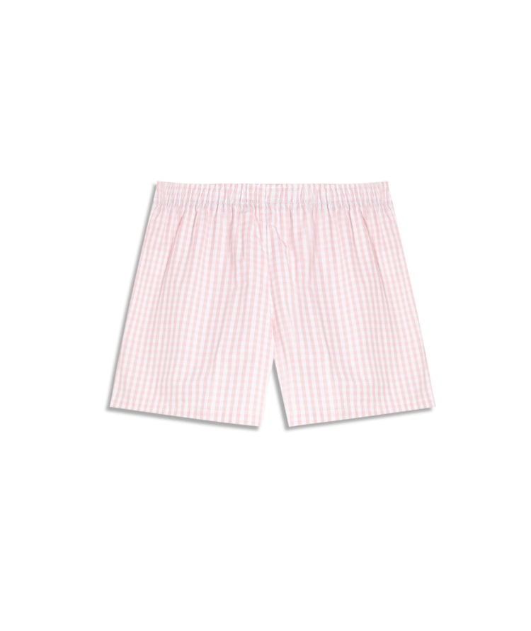 Boxer Algodao Vichy Rosa Velho