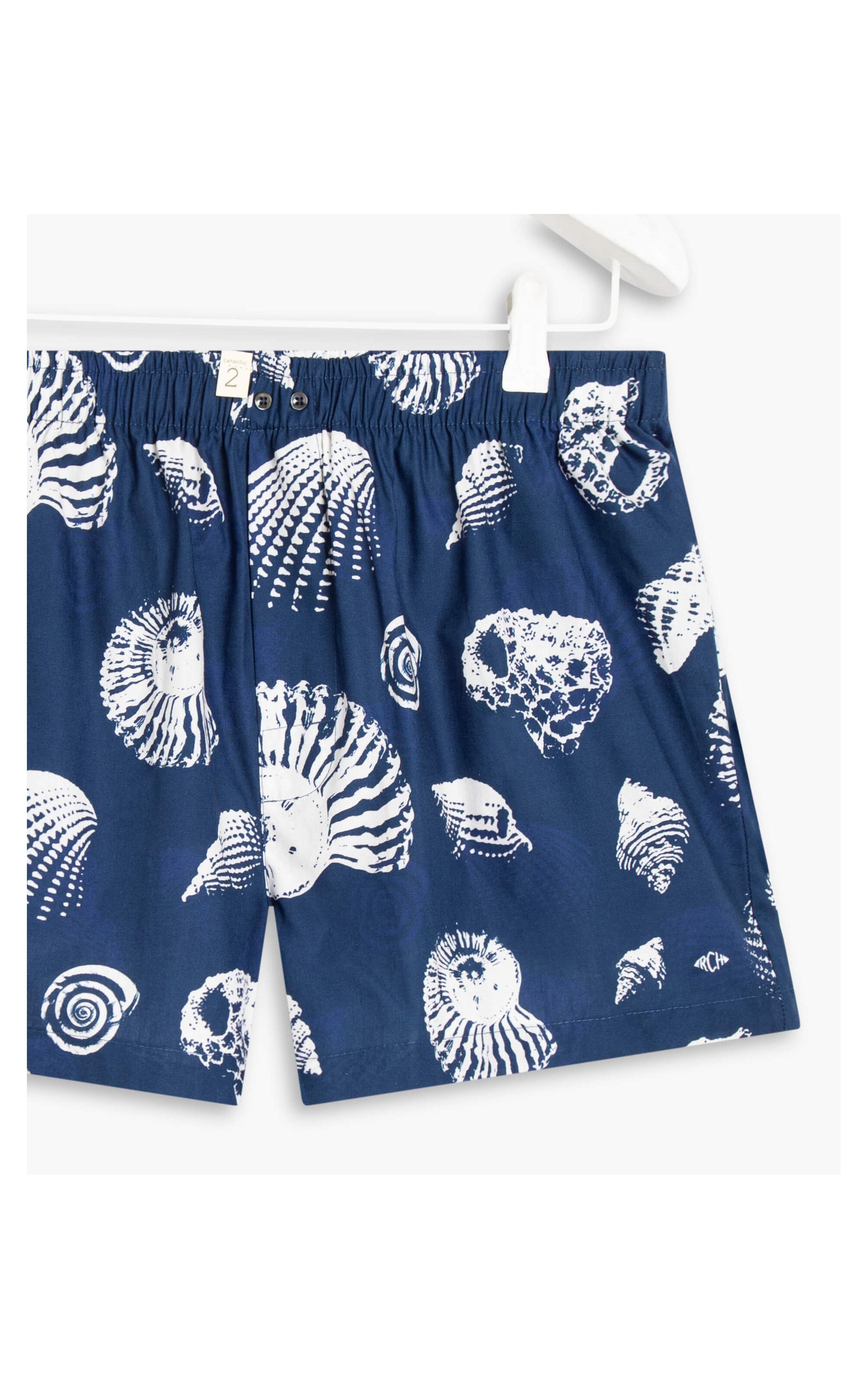 Boxer Cotton Estampa Shell Marinho