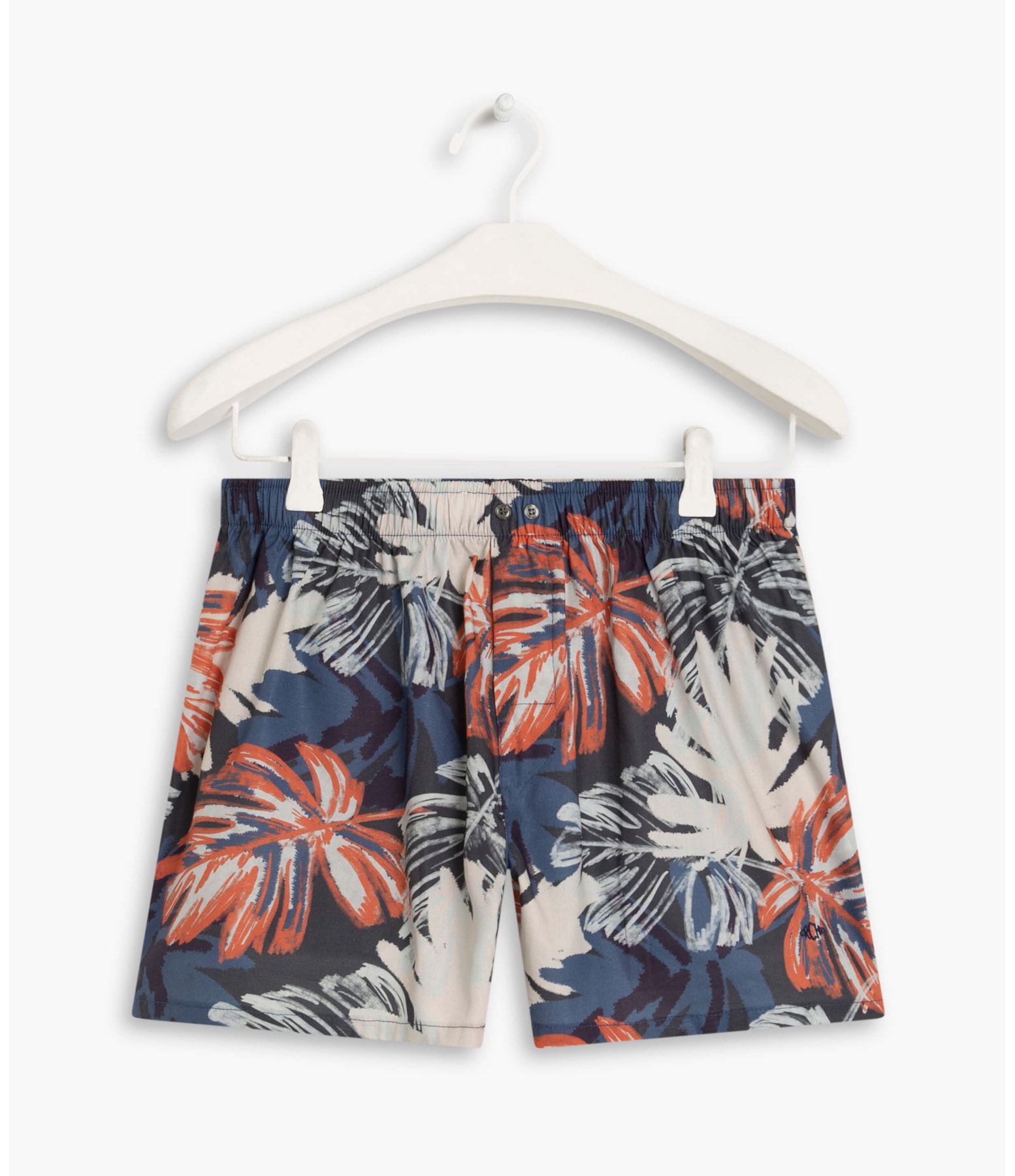 Boxer Cotton Folhas Blush Laranja