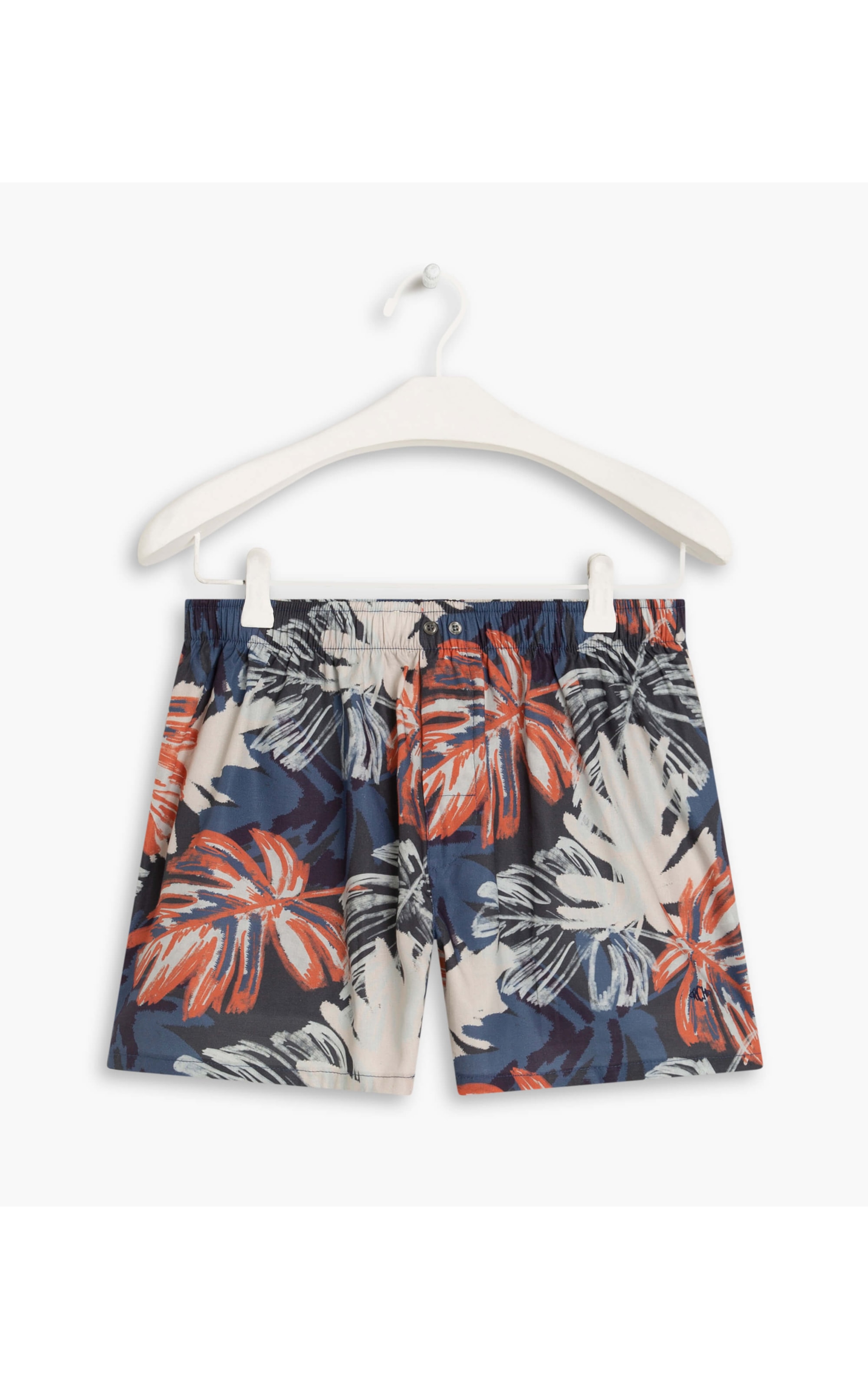 Boxer Cotton Folhas Blush Laranja