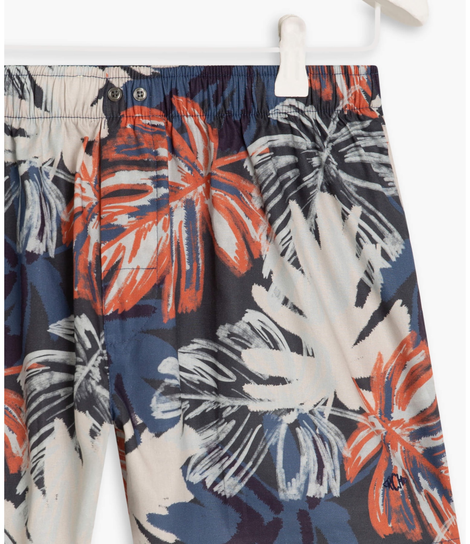 Boxer Cotton Folhas Blush Laranja