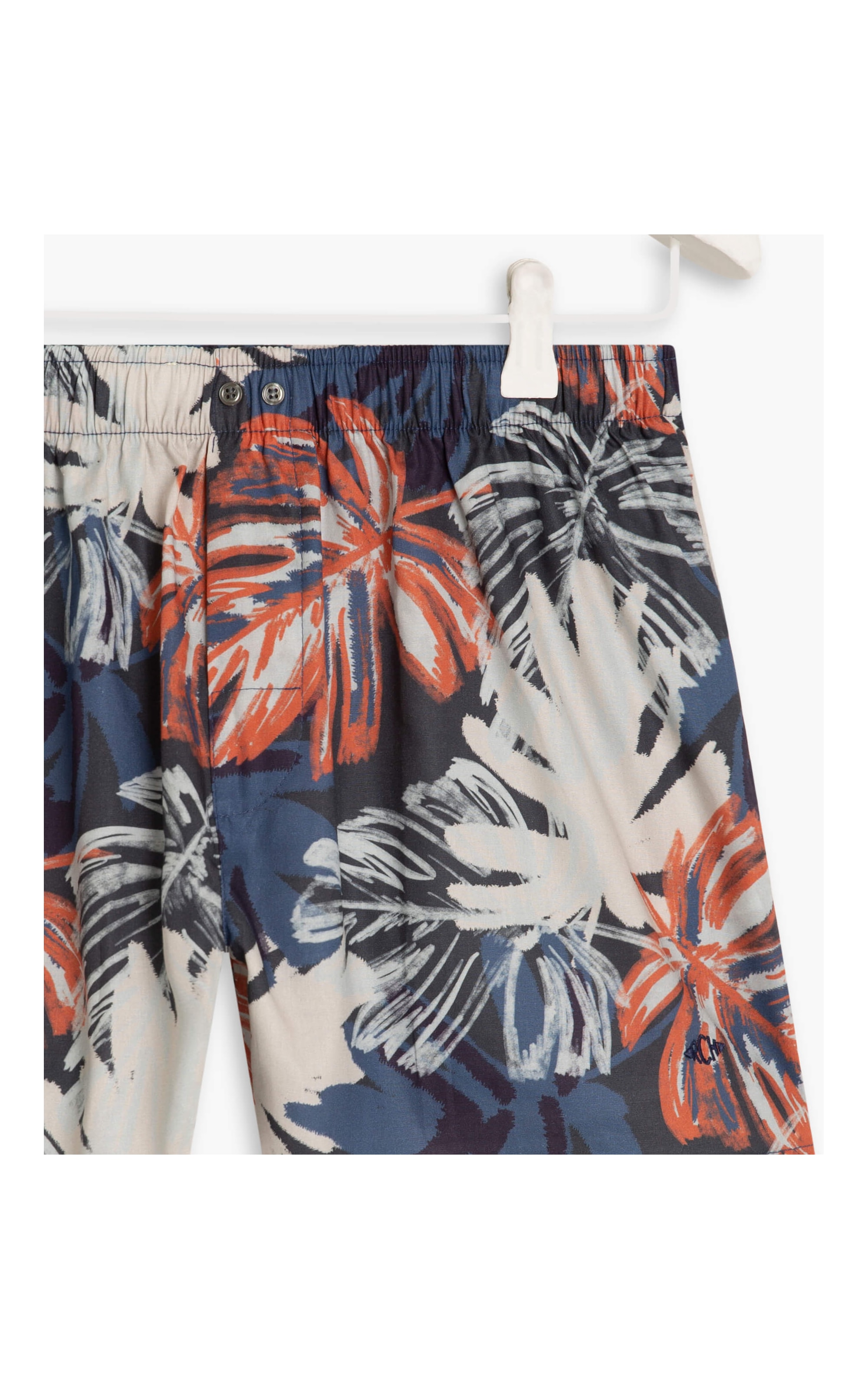 Boxer Cotton Folhas Blush Laranja
