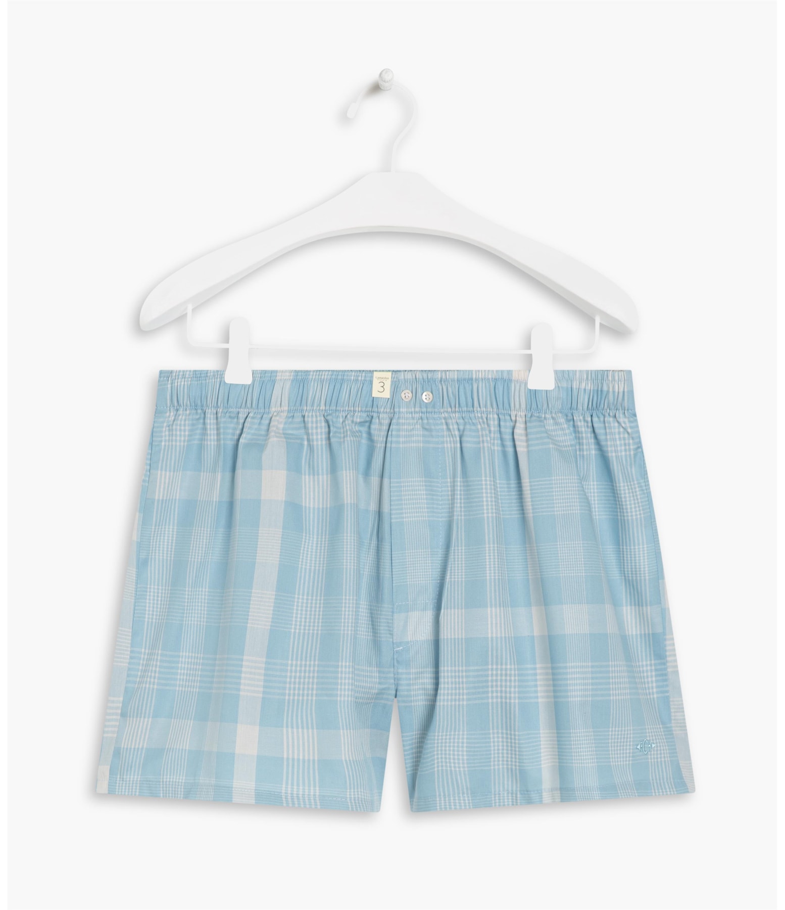 Boxer Cotton Lia Xadrez Azul Claro