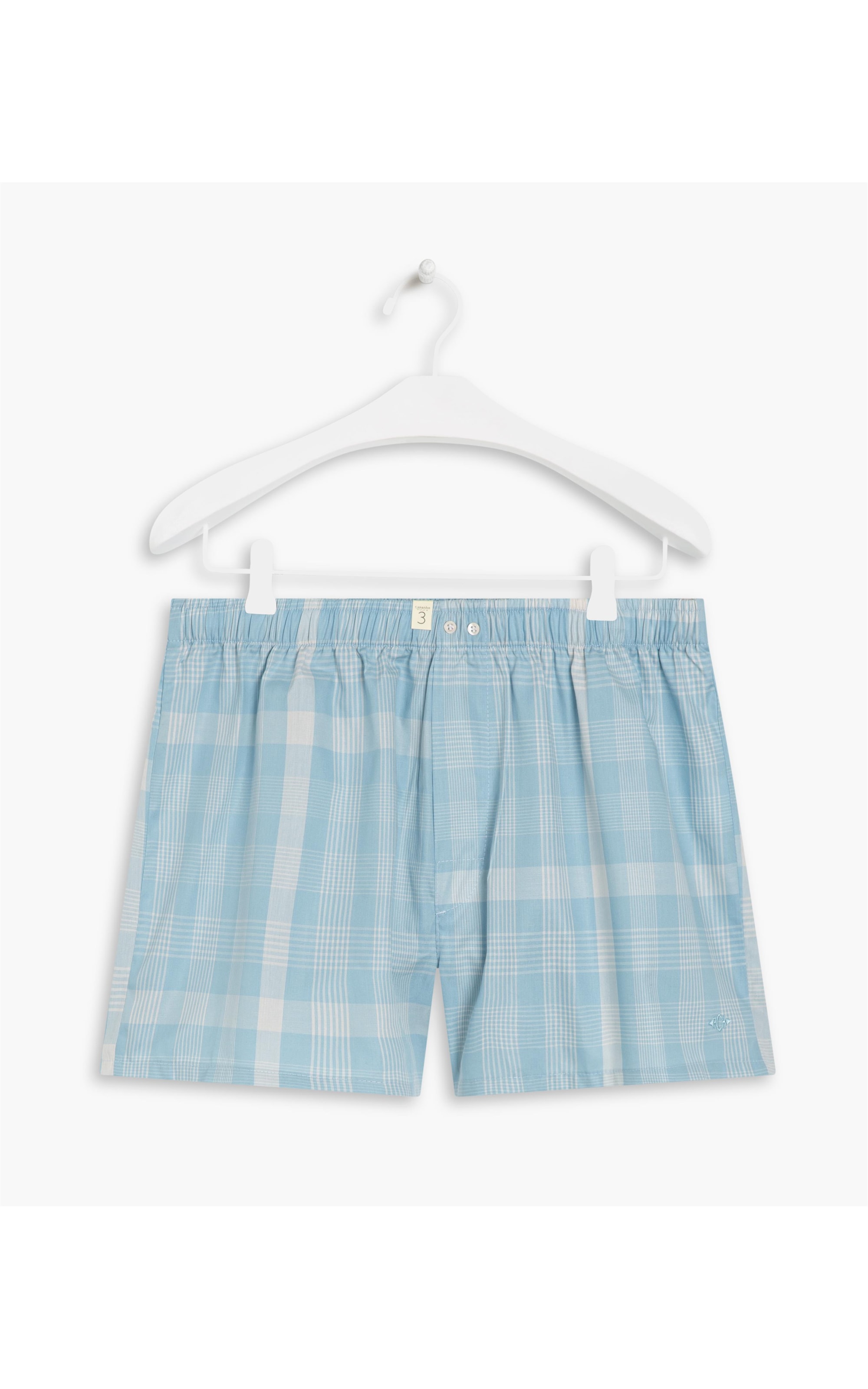 Boxer Cotton Lia Xadrez Azul Claro
