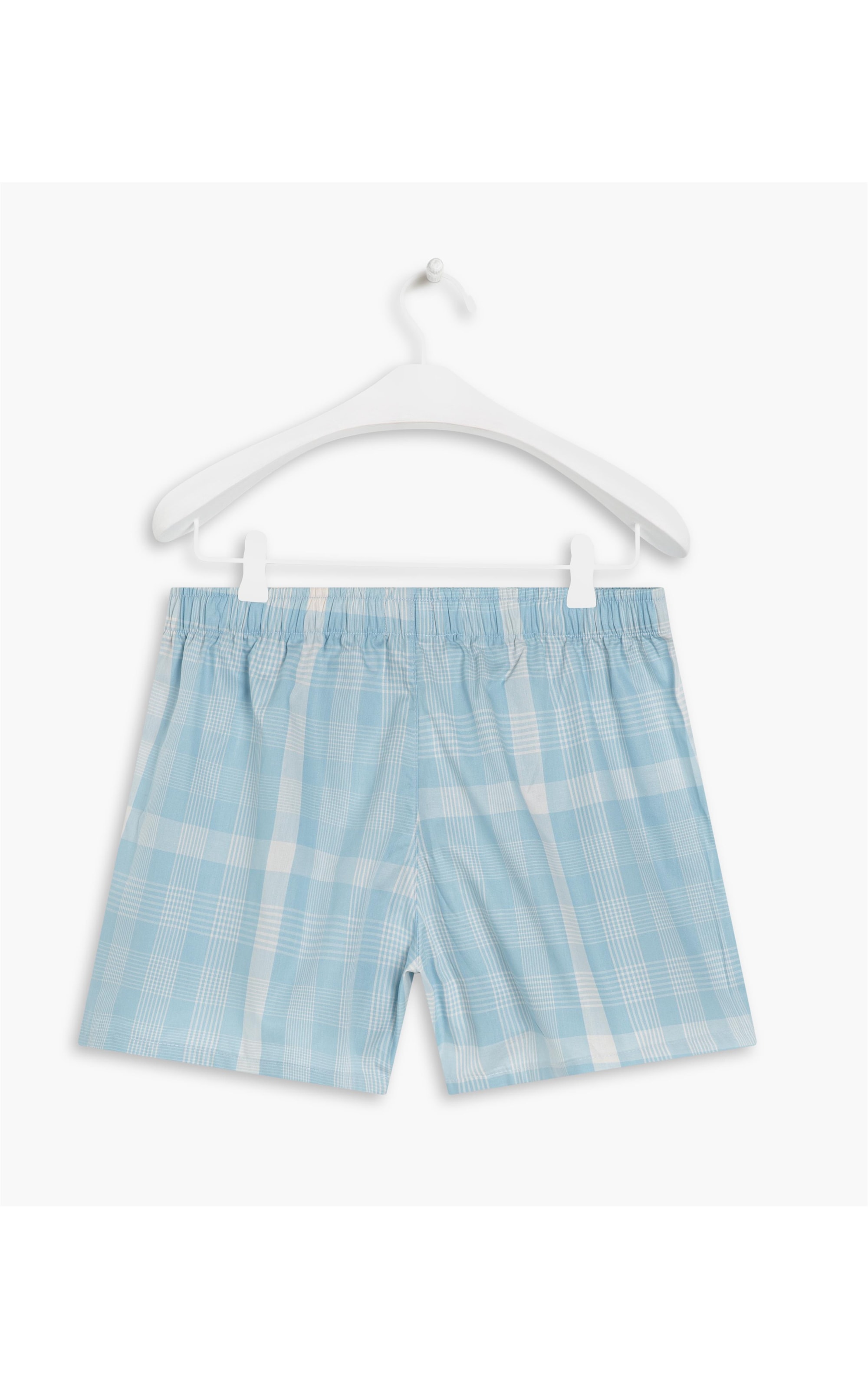 Boxer Cotton Lia Xadrez Azul Claro