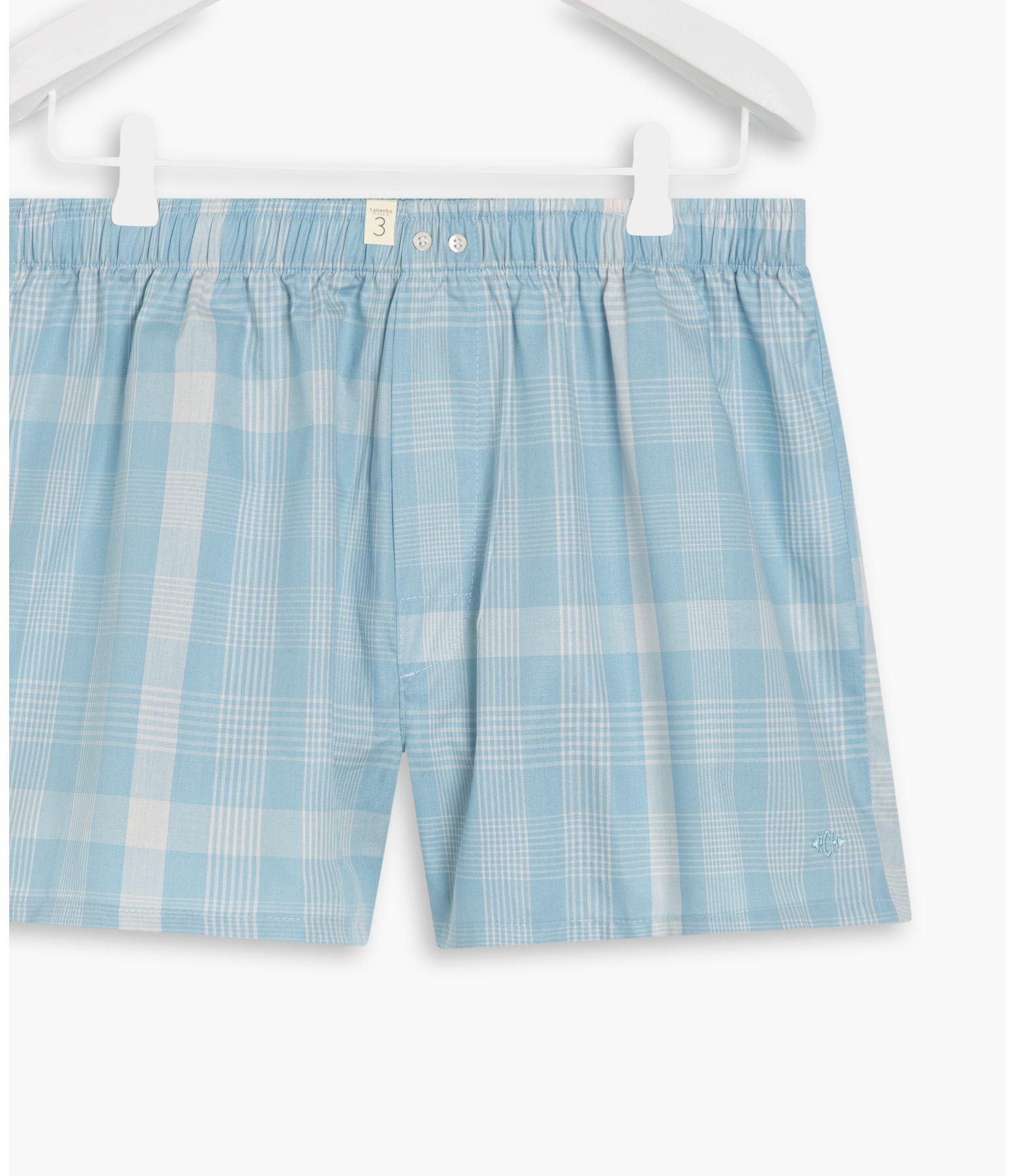 Boxer Cotton Lia Xadrez Azul Claro