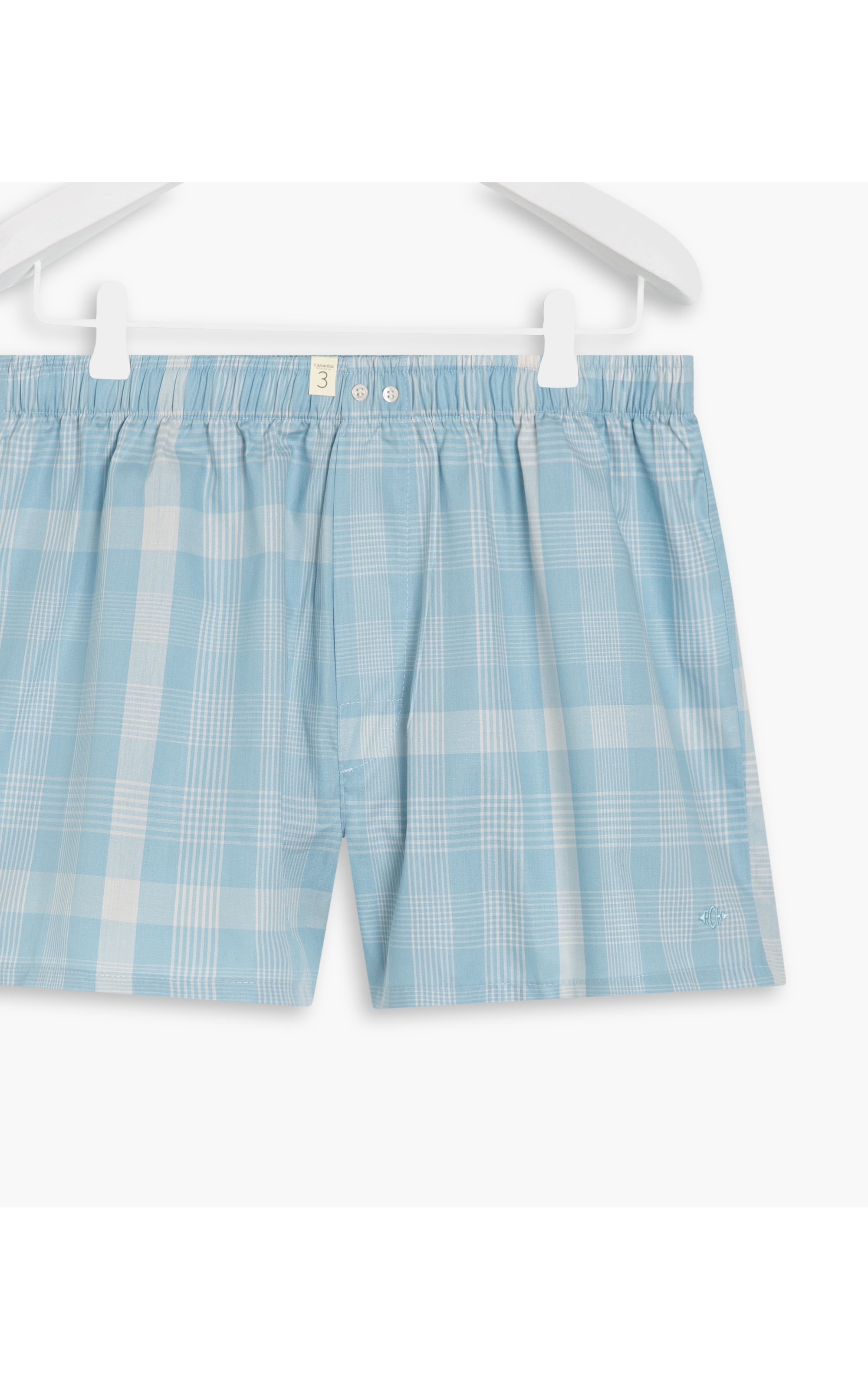 Boxer Cotton Lia Xadrez Azul Claro
