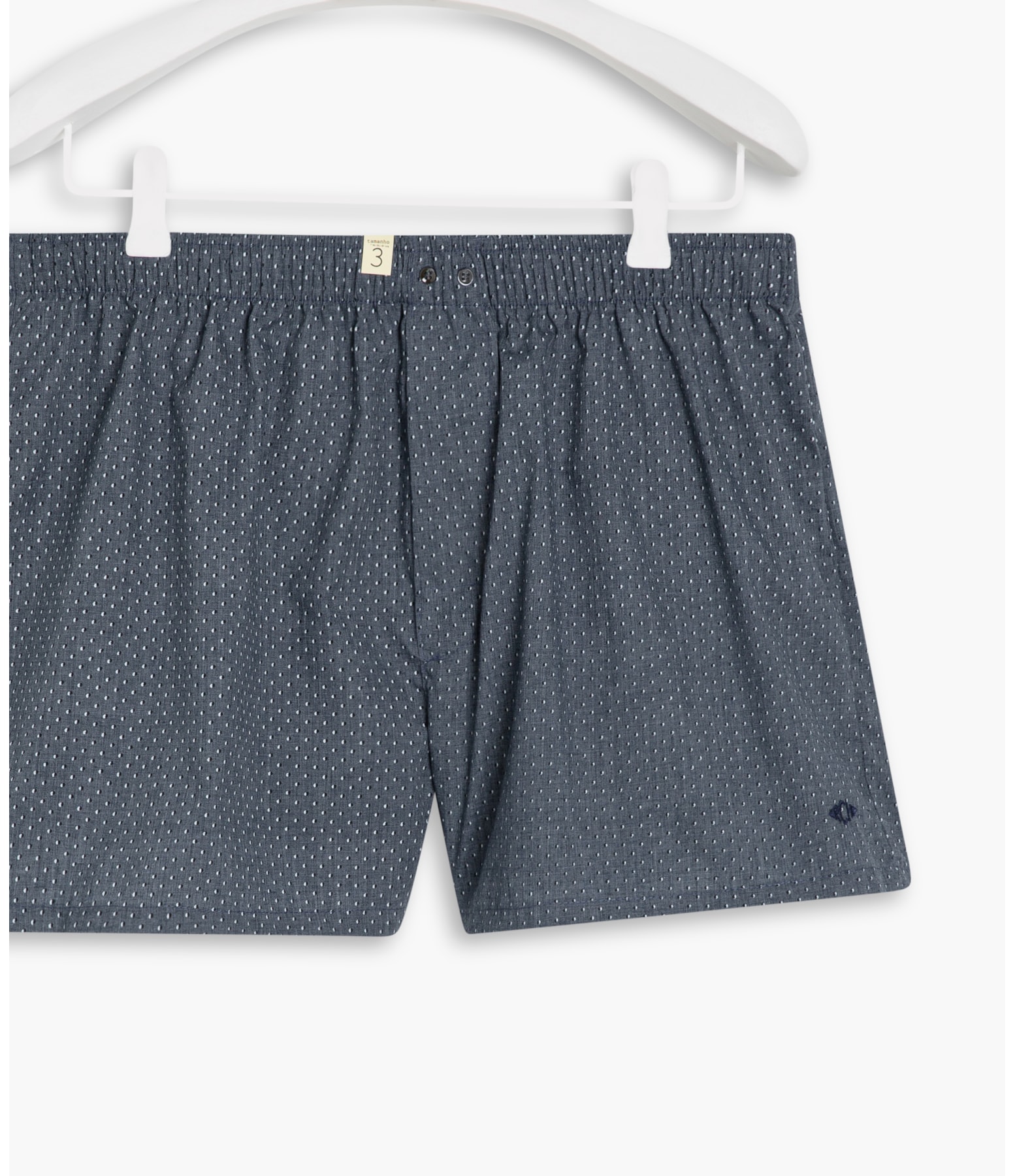 Boxer Cotton Poá Marinho