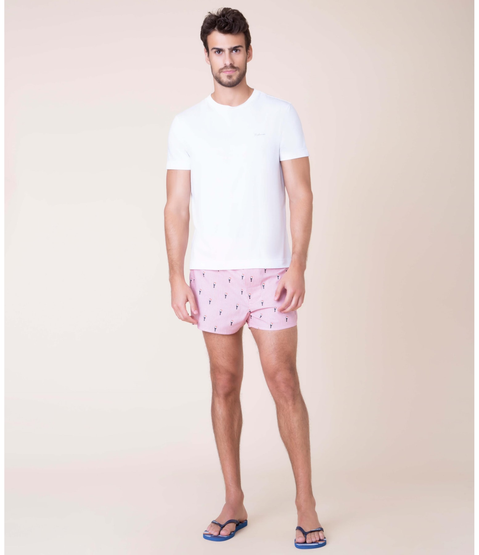 Boxer Estampada Tucanos Vermelho