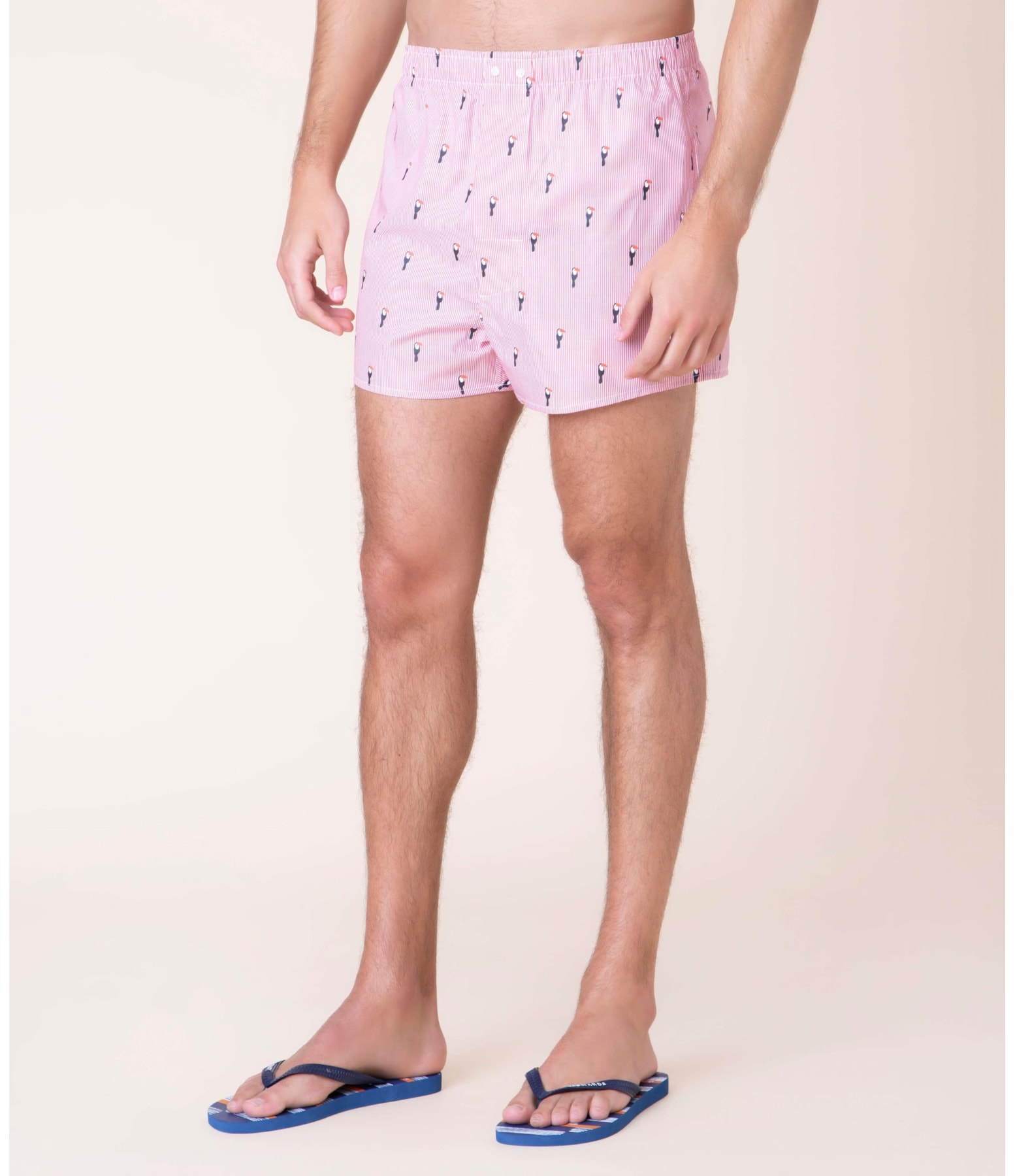 Boxer Estampada Tucanos Vermelho