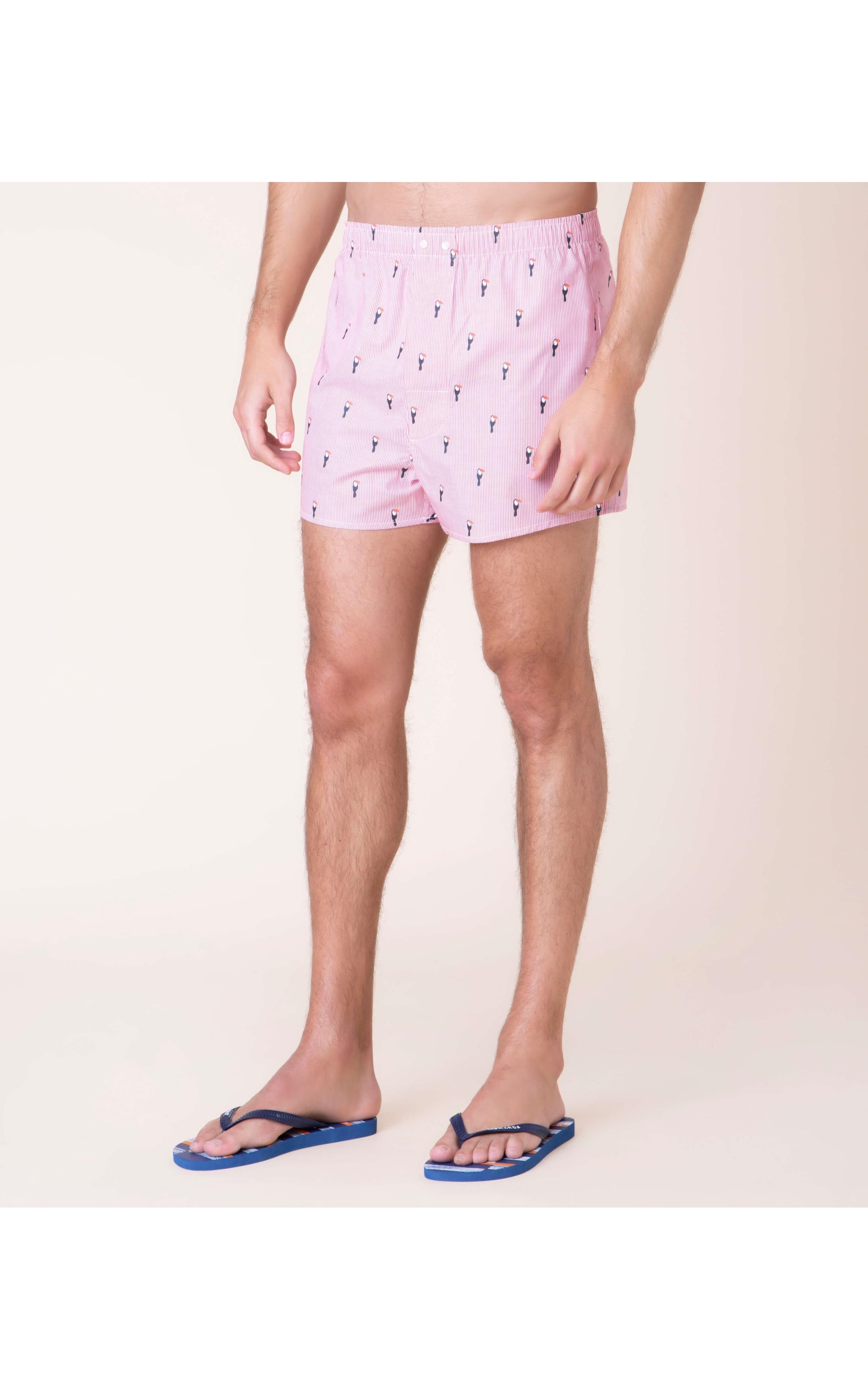 Boxer Estampada Tucanos Vermelho