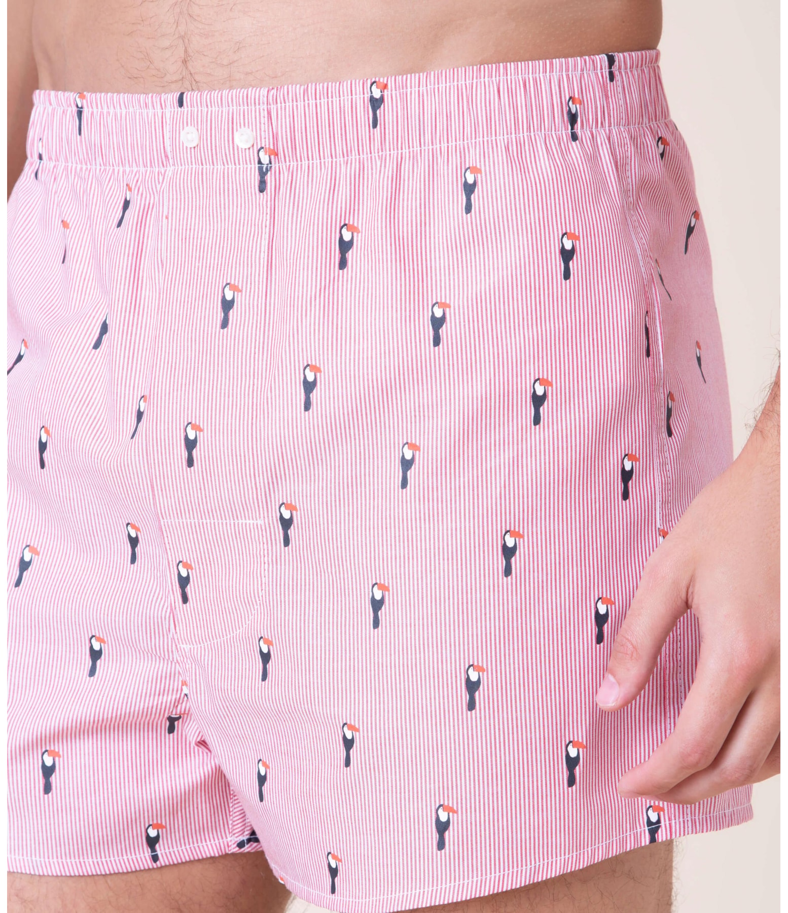 Boxer Estampada Tucanos Vermelho
