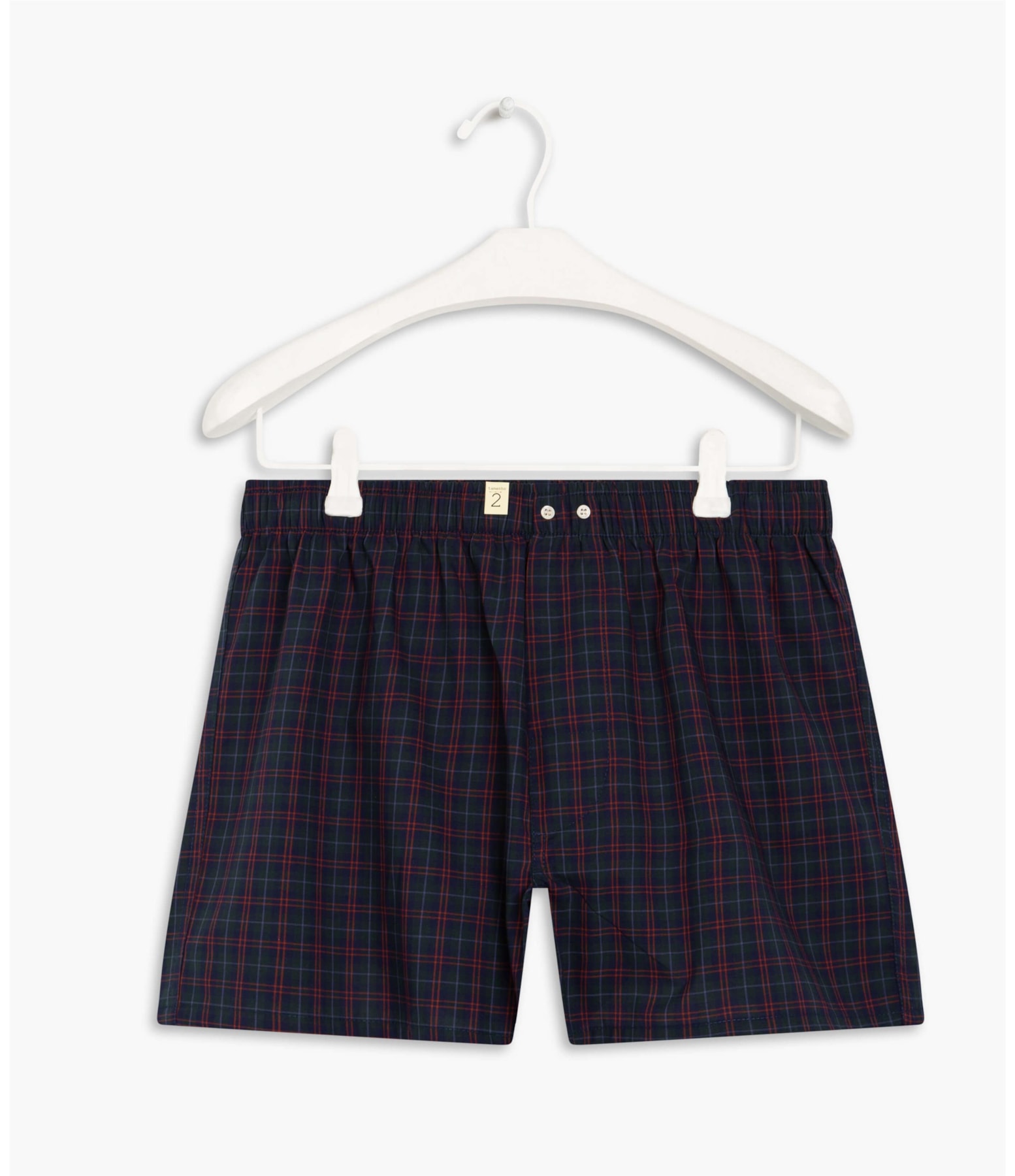 Boxer Night Green Check Marinho