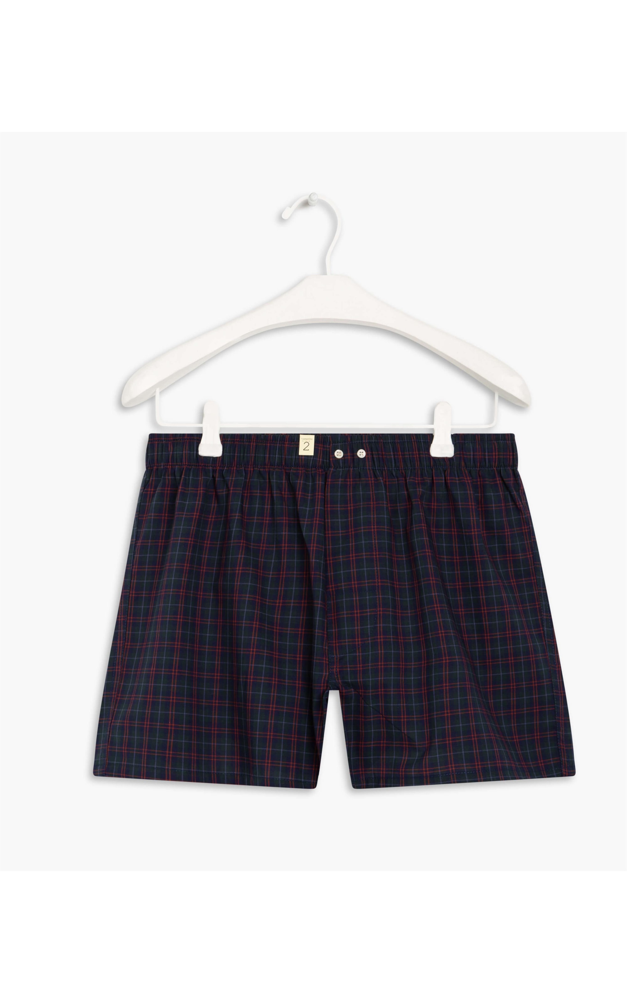 Boxer Night Green Check Marinho