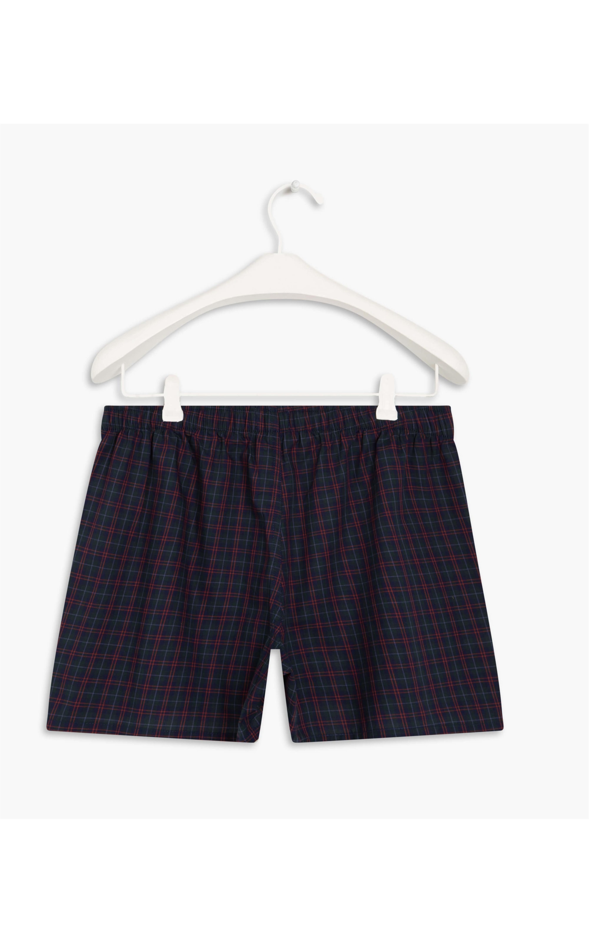Boxer Night Green Check Marinho