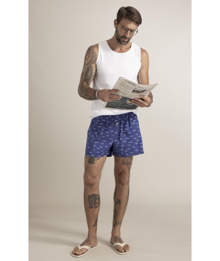 Boxer Nó de Marinheiro Azul Bic