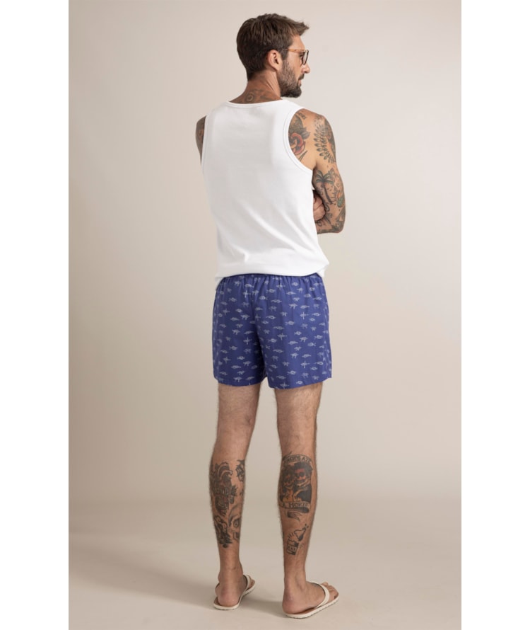 Boxer Nó de Marinheiro Azul Bic
