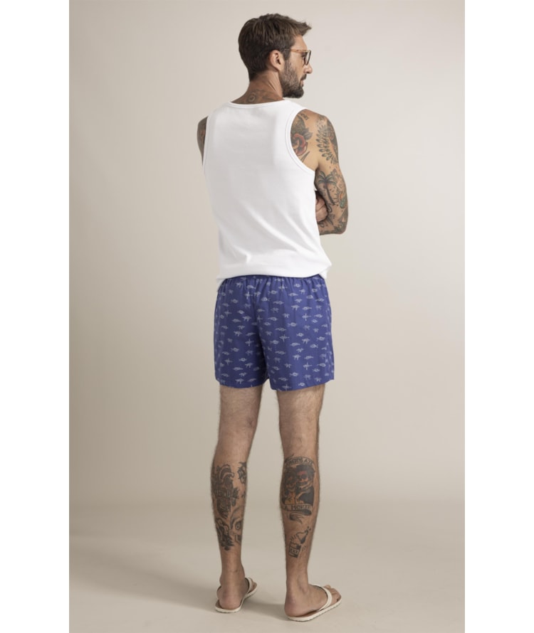 Boxer Nó de Marinheiro Azul Bic