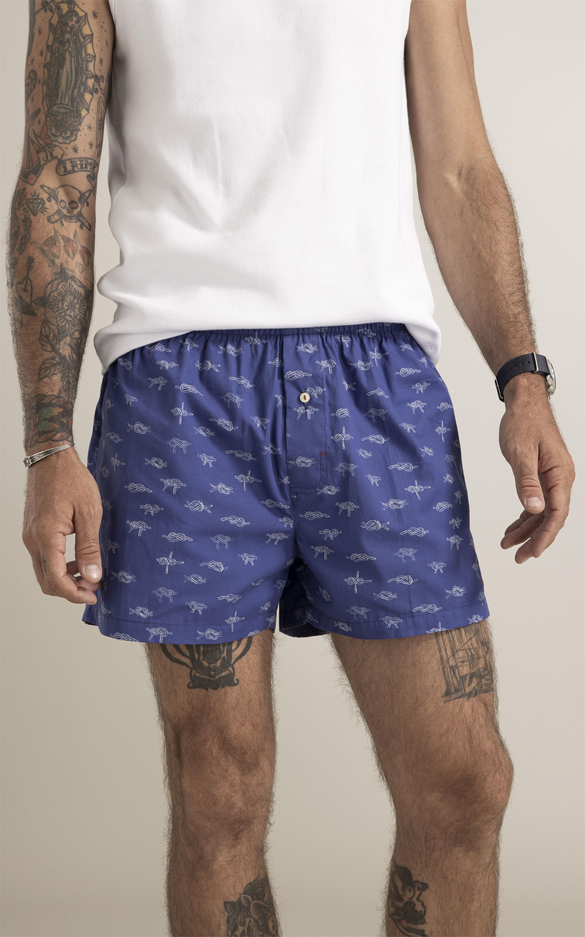 Boxer Nó de Marinheiro Azul Bic