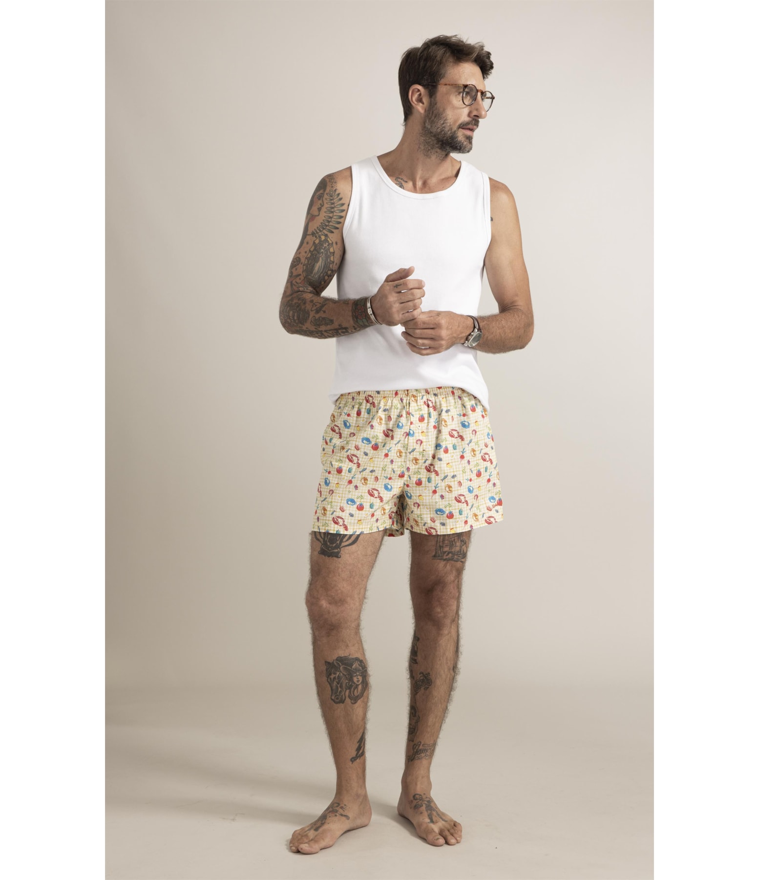 Boxer Picnic Vichy Amarelo Manteiga