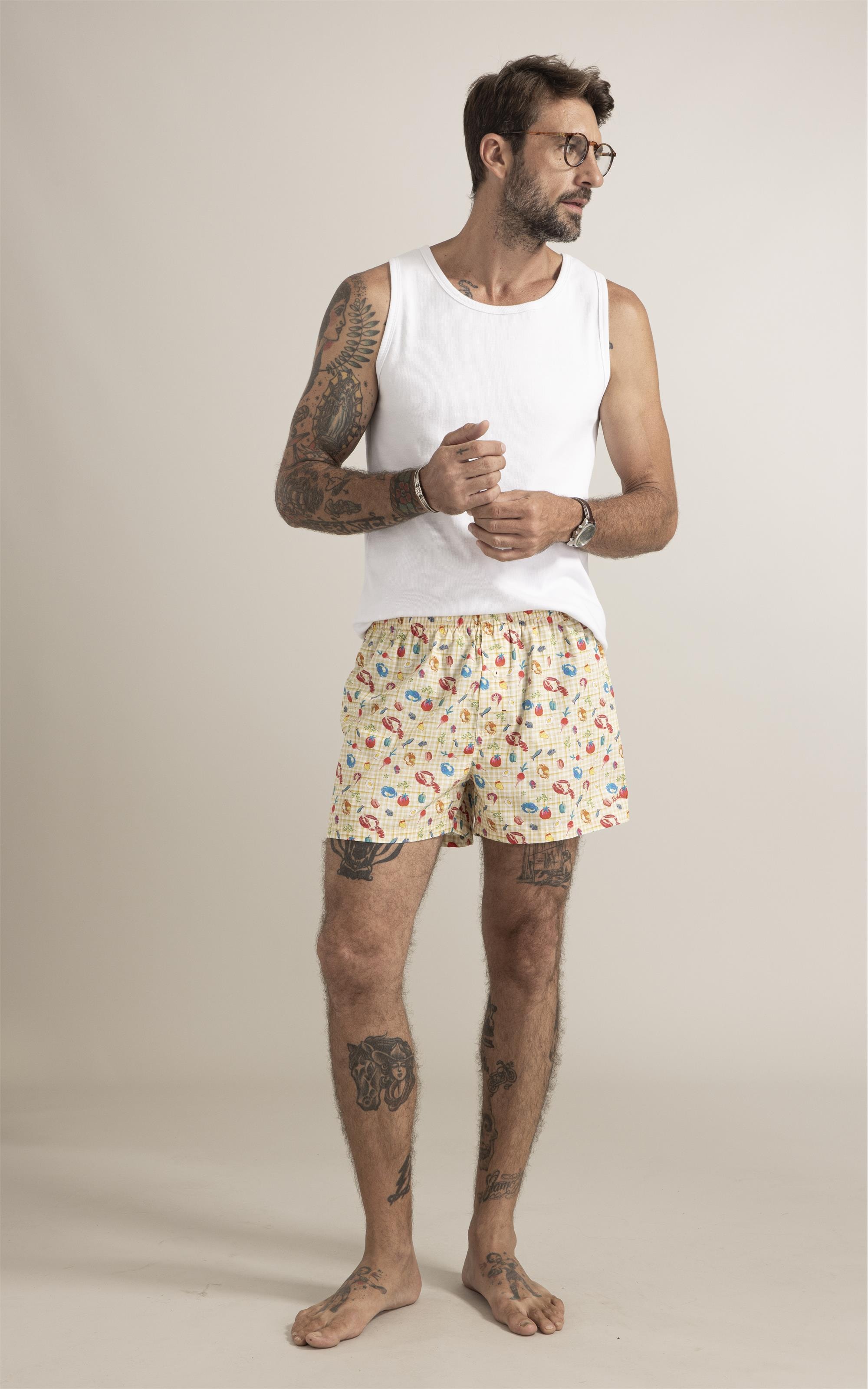 Boxer Picnic Vichy Amarelo Manteiga