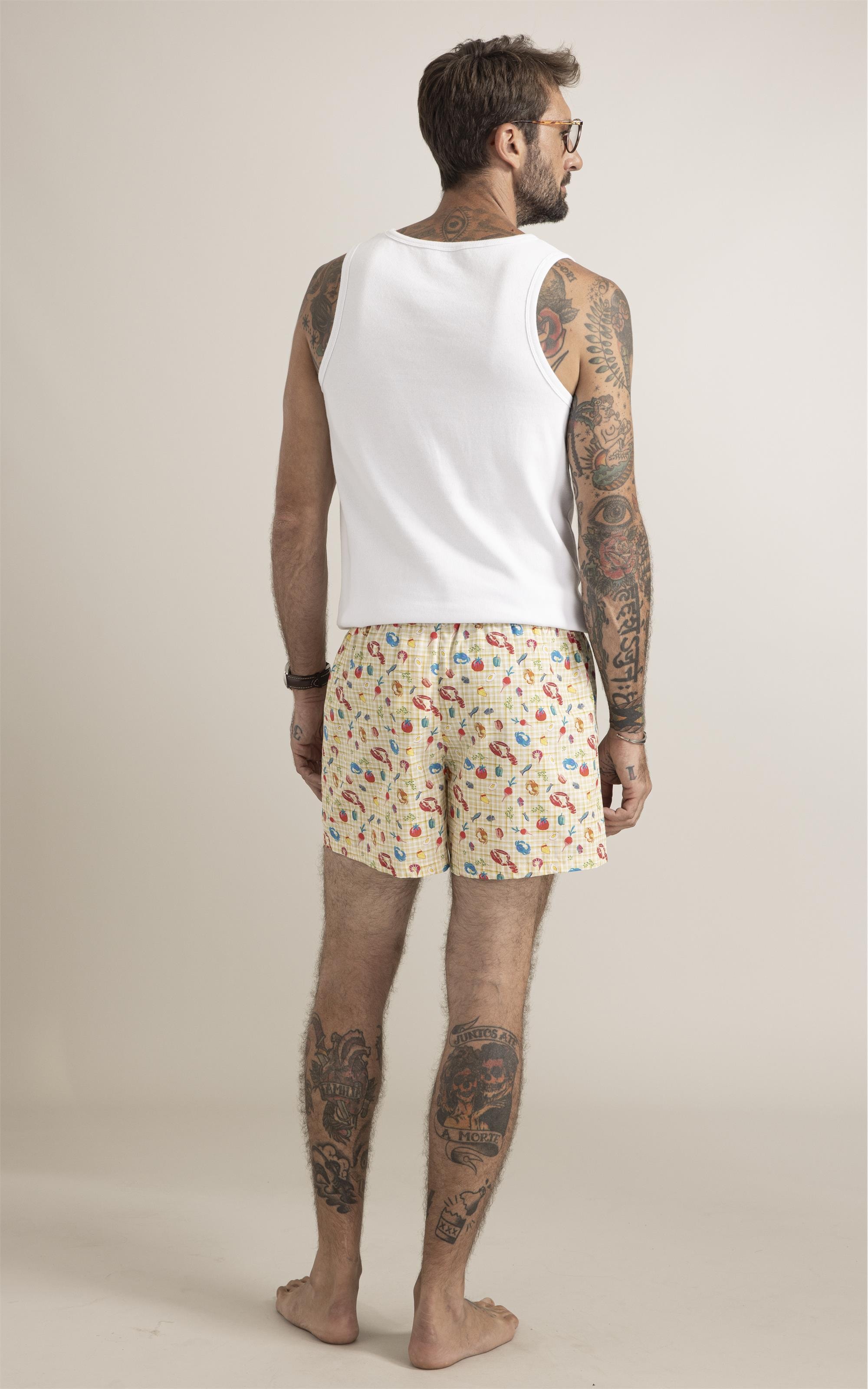 Boxer Picnic Vichy Amarelo Manteiga