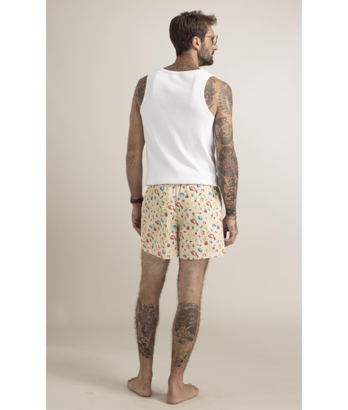 Boxer Picnic Vichy Amarelo Manteiga