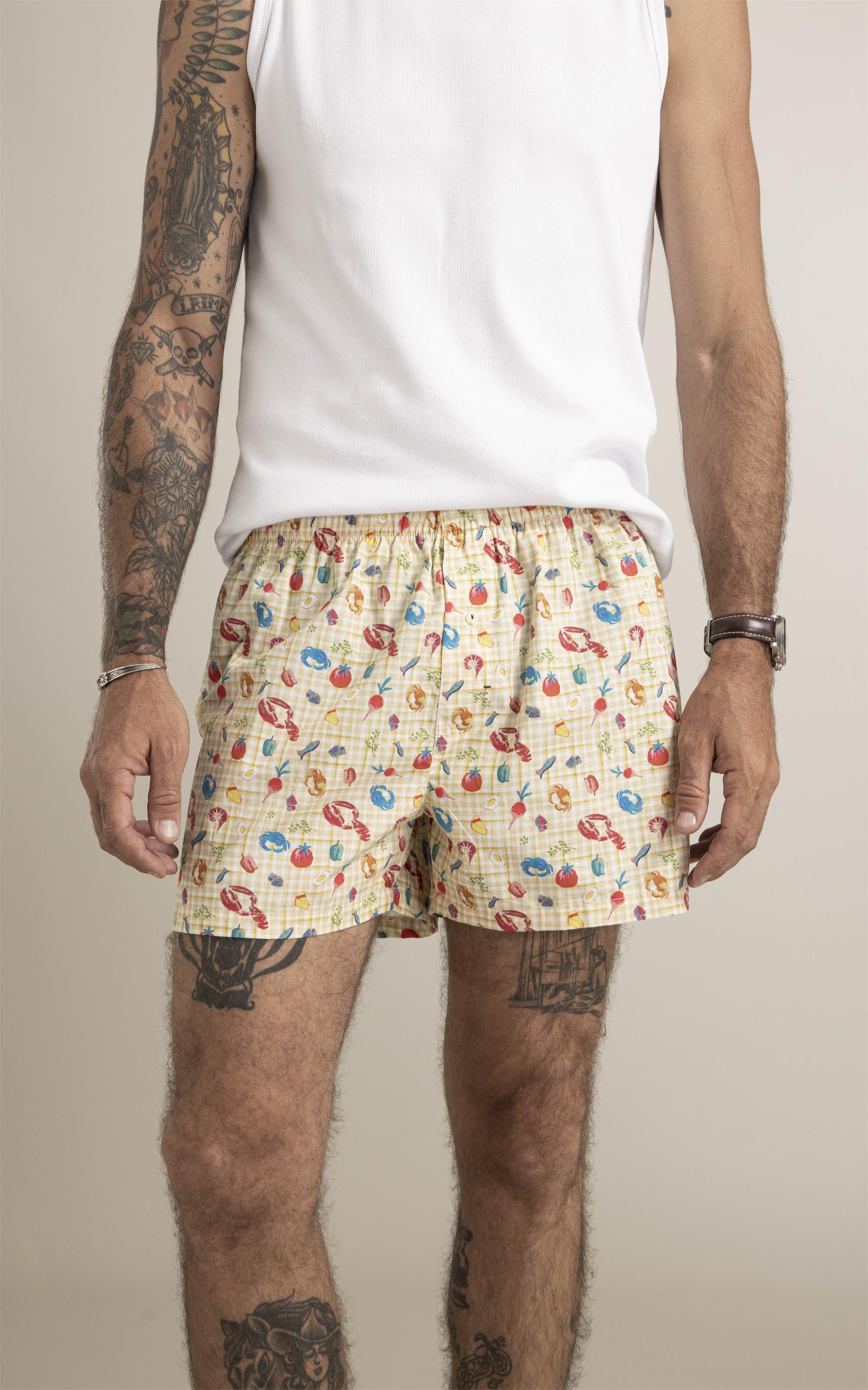 Boxer Picnic Vichy Amarelo Manteiga
