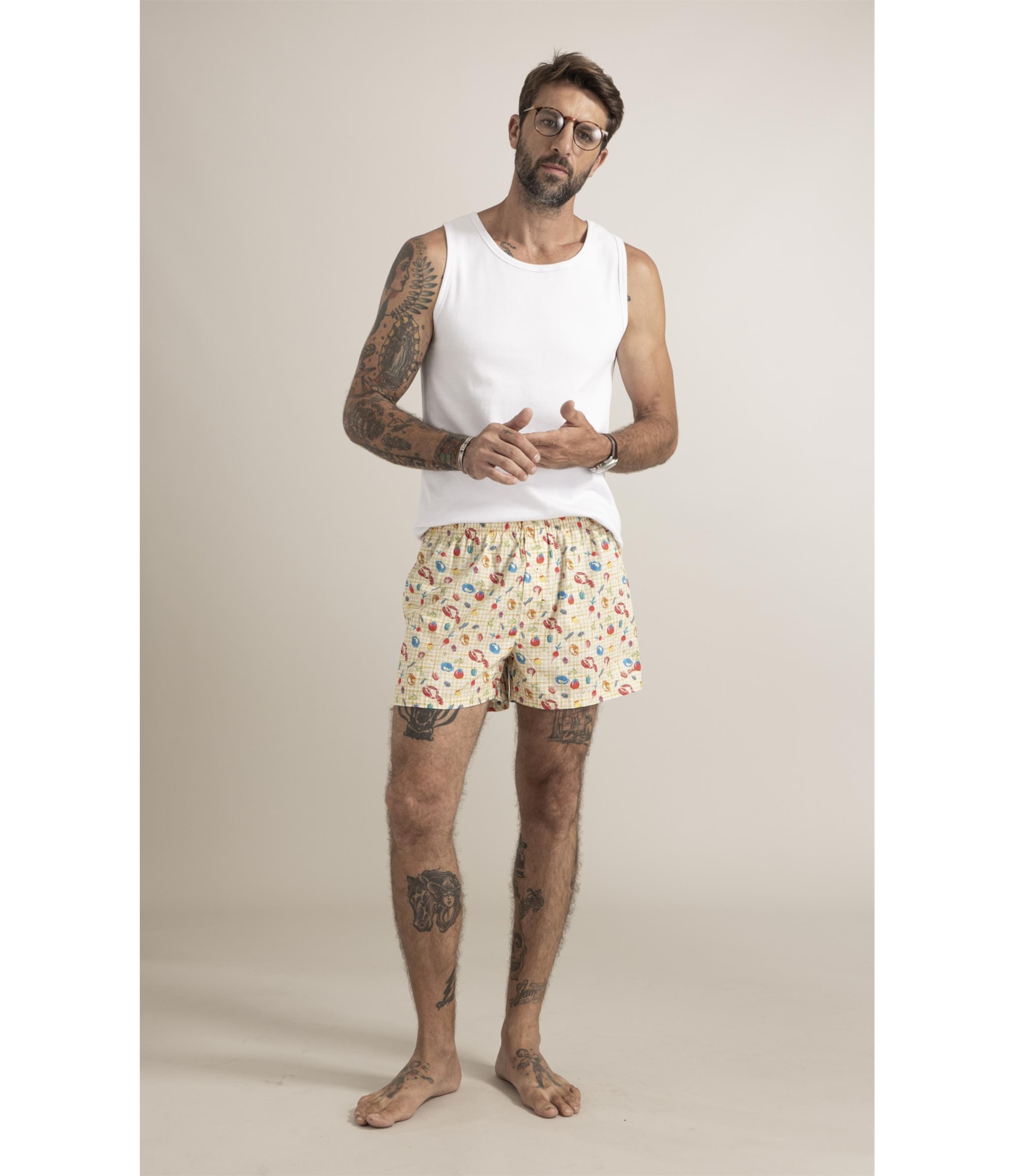 Boxer Picnic Vichy Amarelo Manteiga