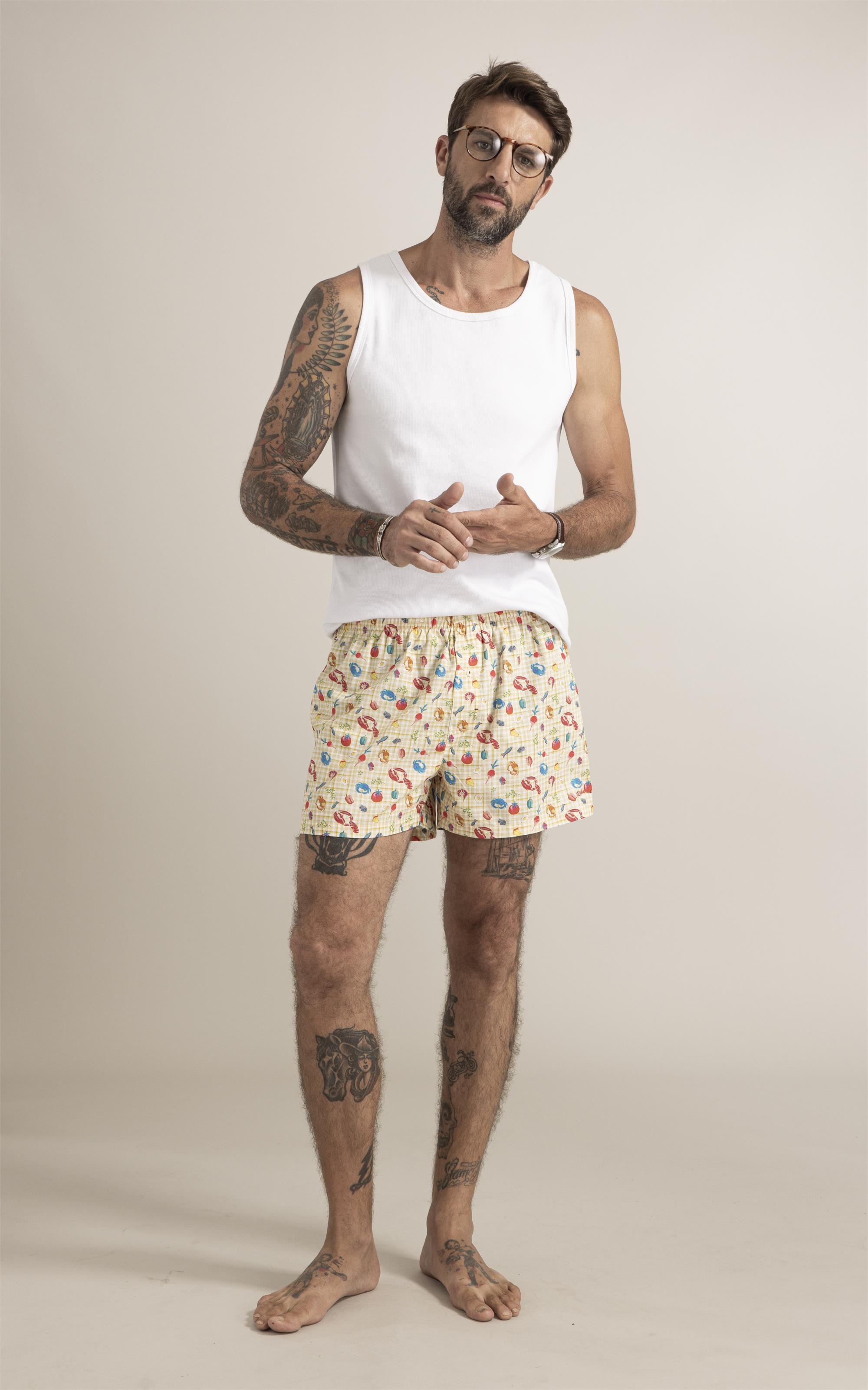 Boxer Picnic Vichy Amarelo Manteiga