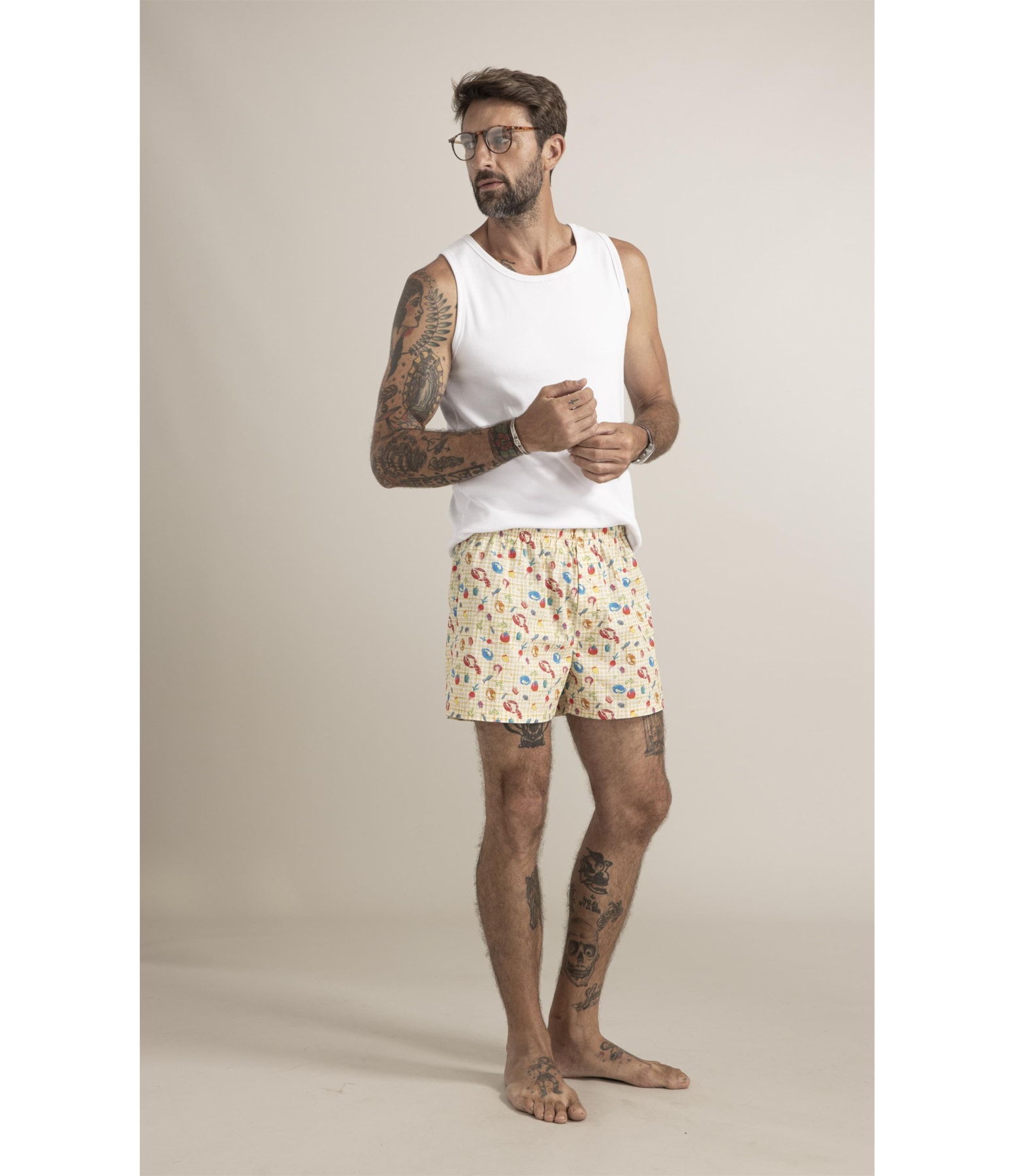 Boxer Picnic Vichy Amarelo Manteiga