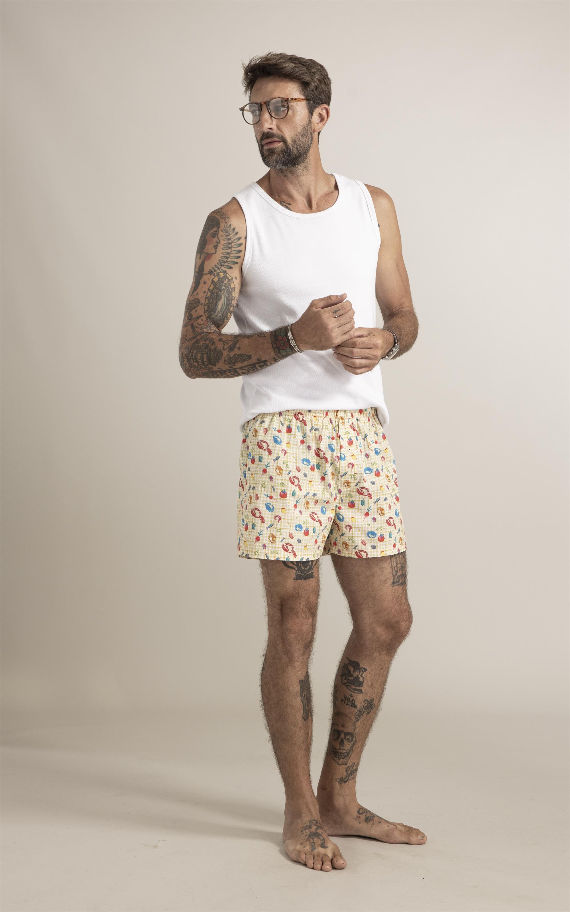 Boxer Picnic Vichy Amarelo Manteiga