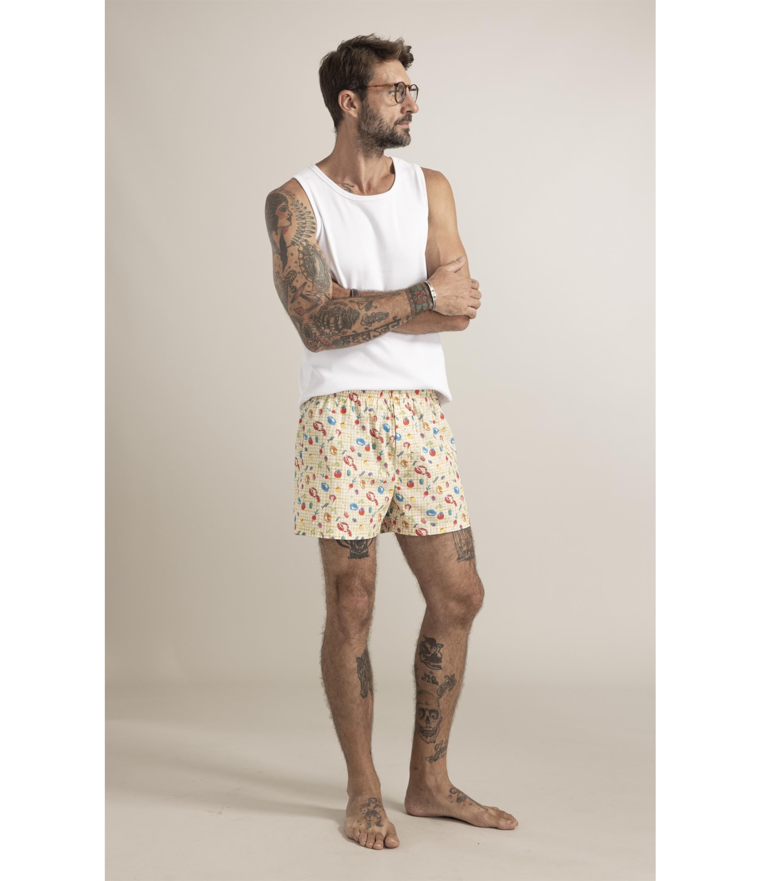 Boxer Picnic Vichy Amarelo Manteiga
