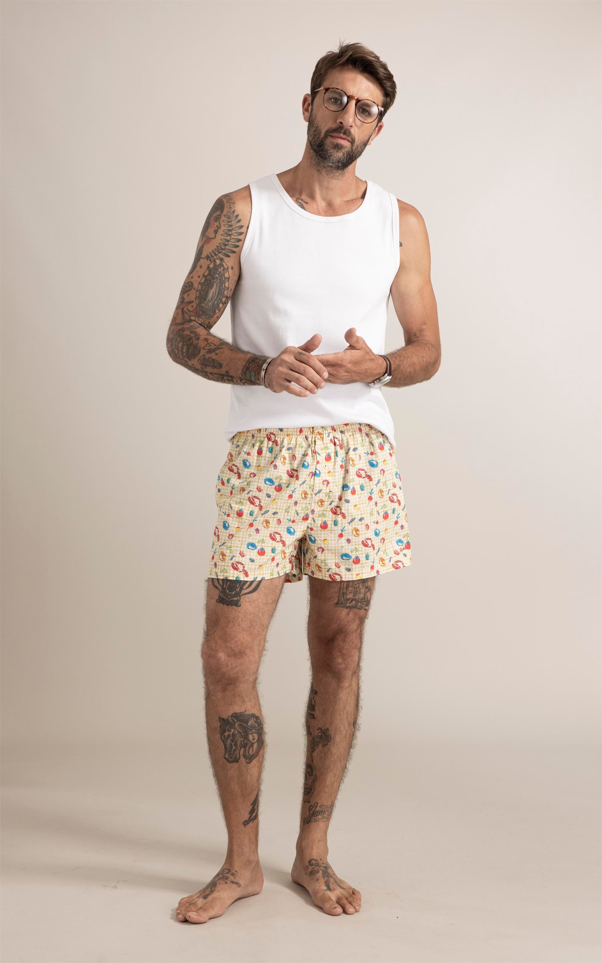 Boxer  Vichy Amarelo Manteiga