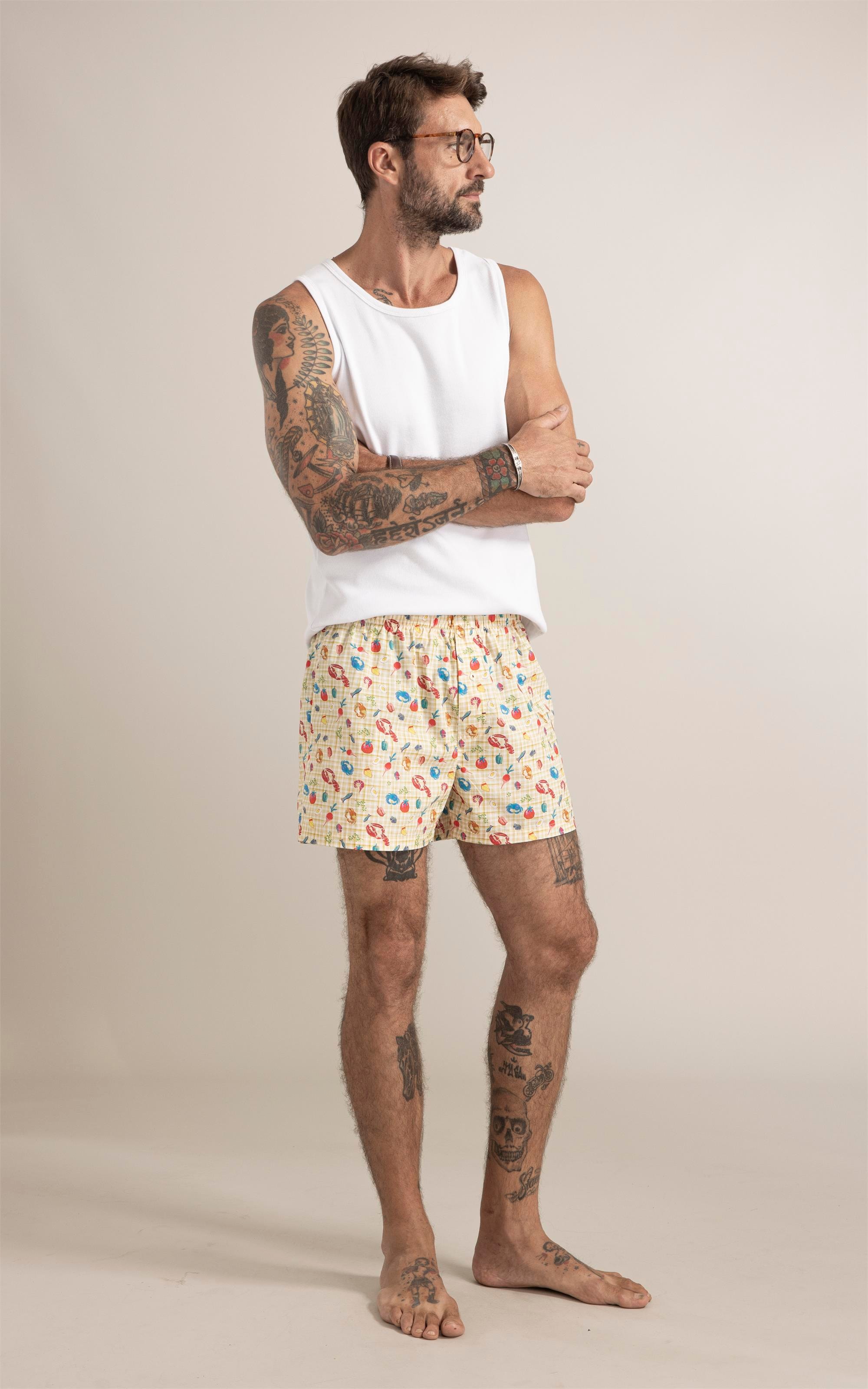 Boxer  Vichy Amarelo Manteiga