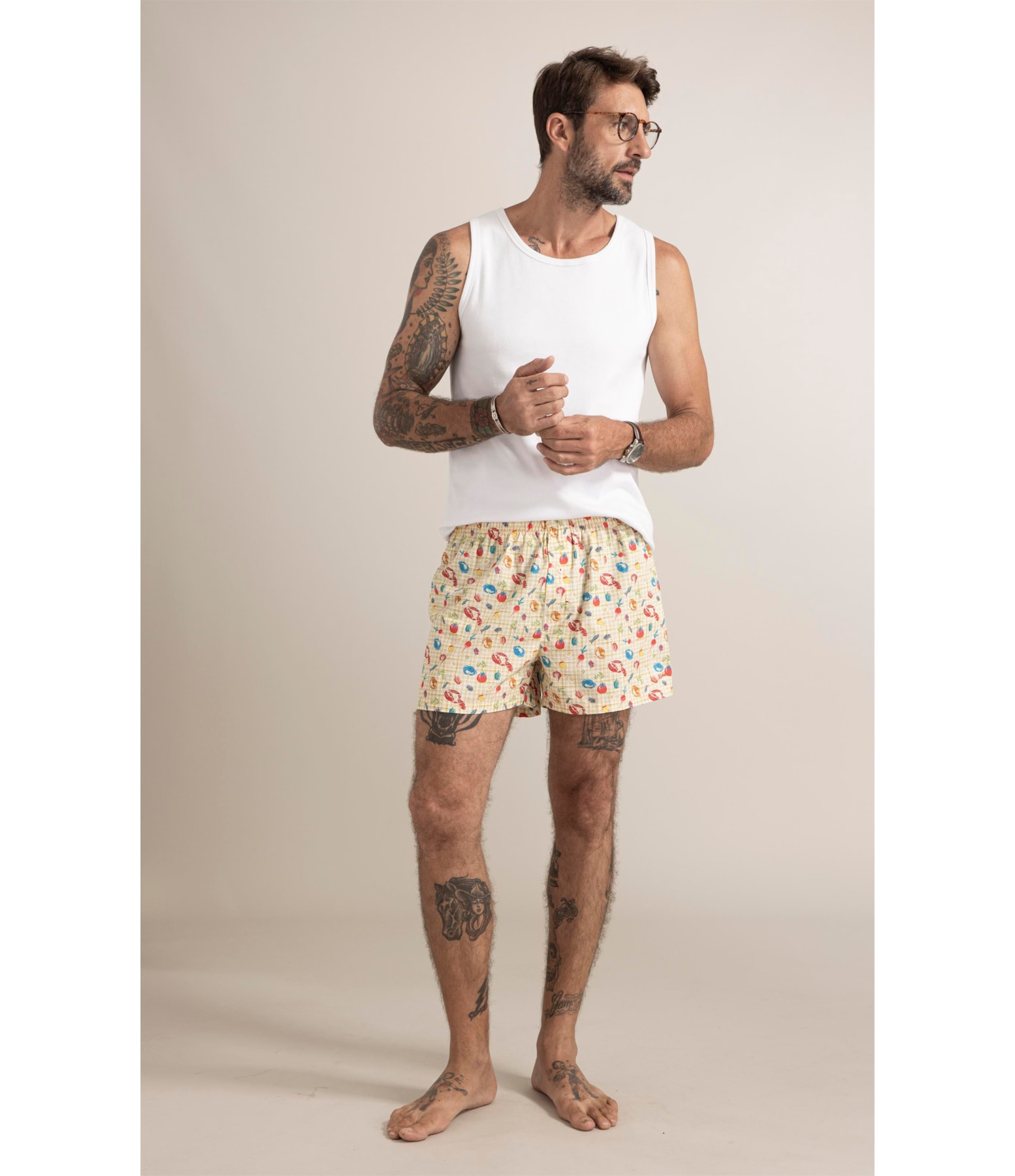 Boxer  Vichy Amarelo Manteiga