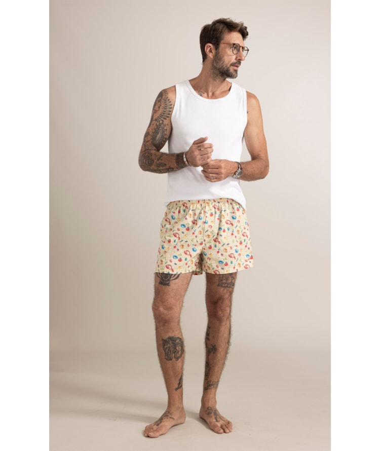 Boxer  Vichy Amarelo Manteiga