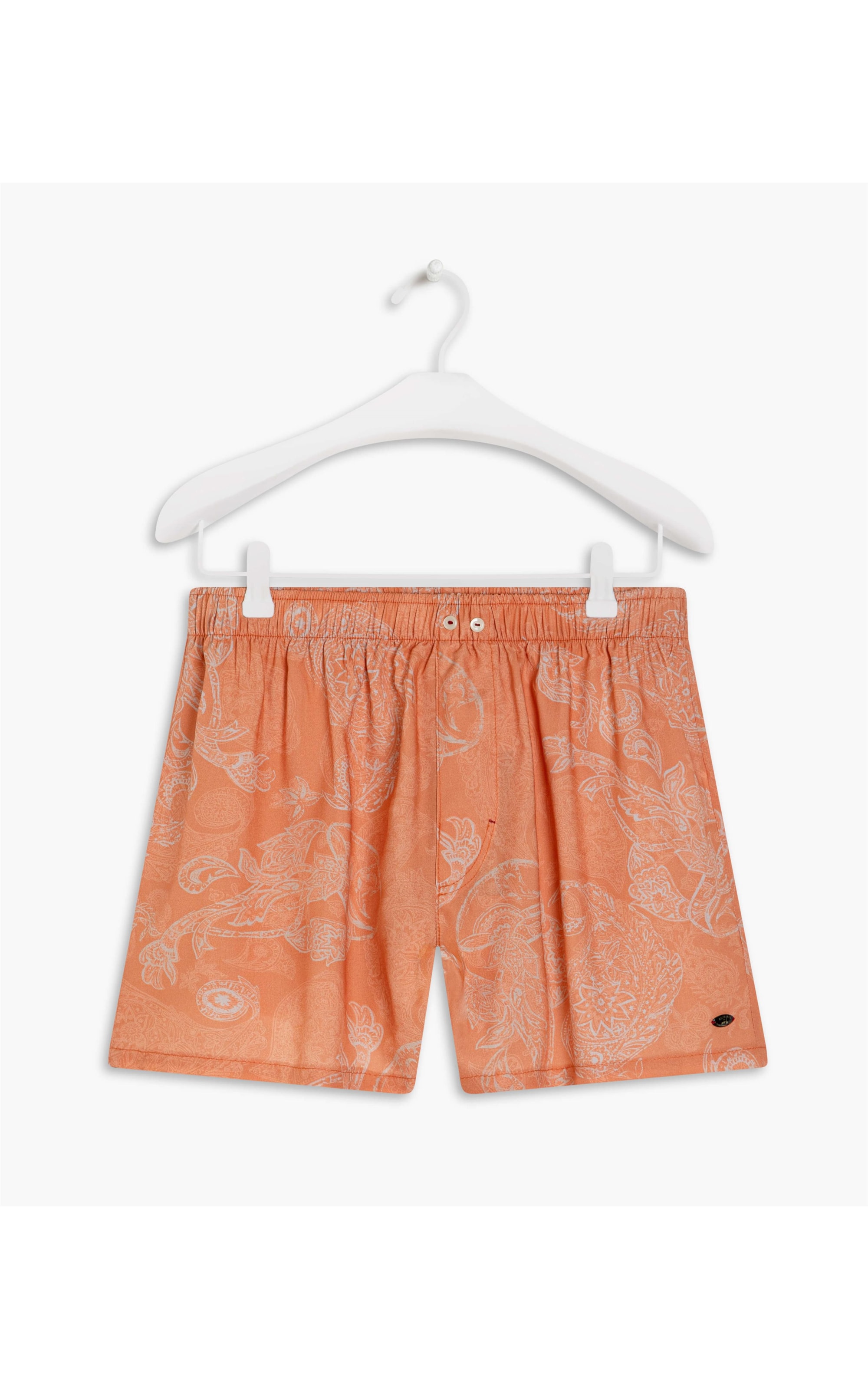 Boxer Viscose Est Paisley Carimbo Coral